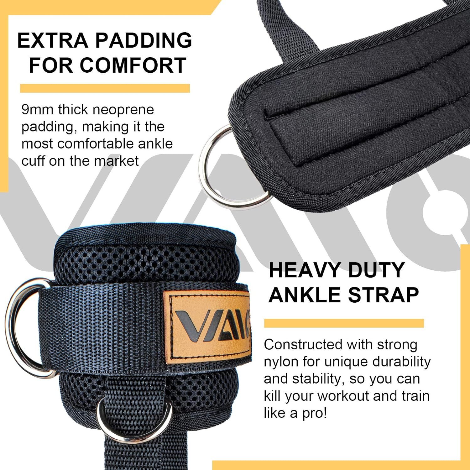 Adjustable Ankle Straps For Cable Machine Leg Workouts Glutes Hips And More