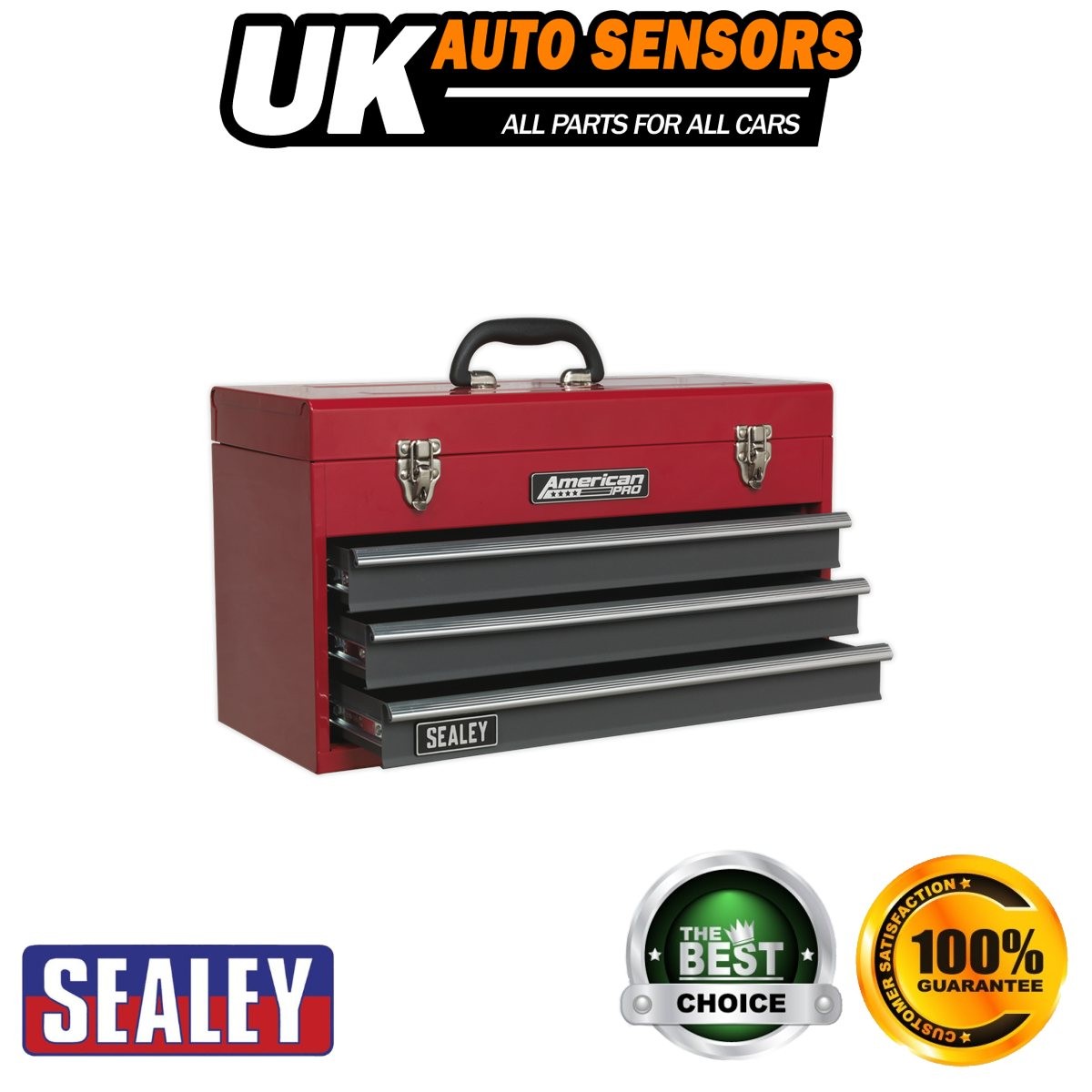 Sealey American PRO� Tool Chest 3 Drawer Red/Grey AP9243BB