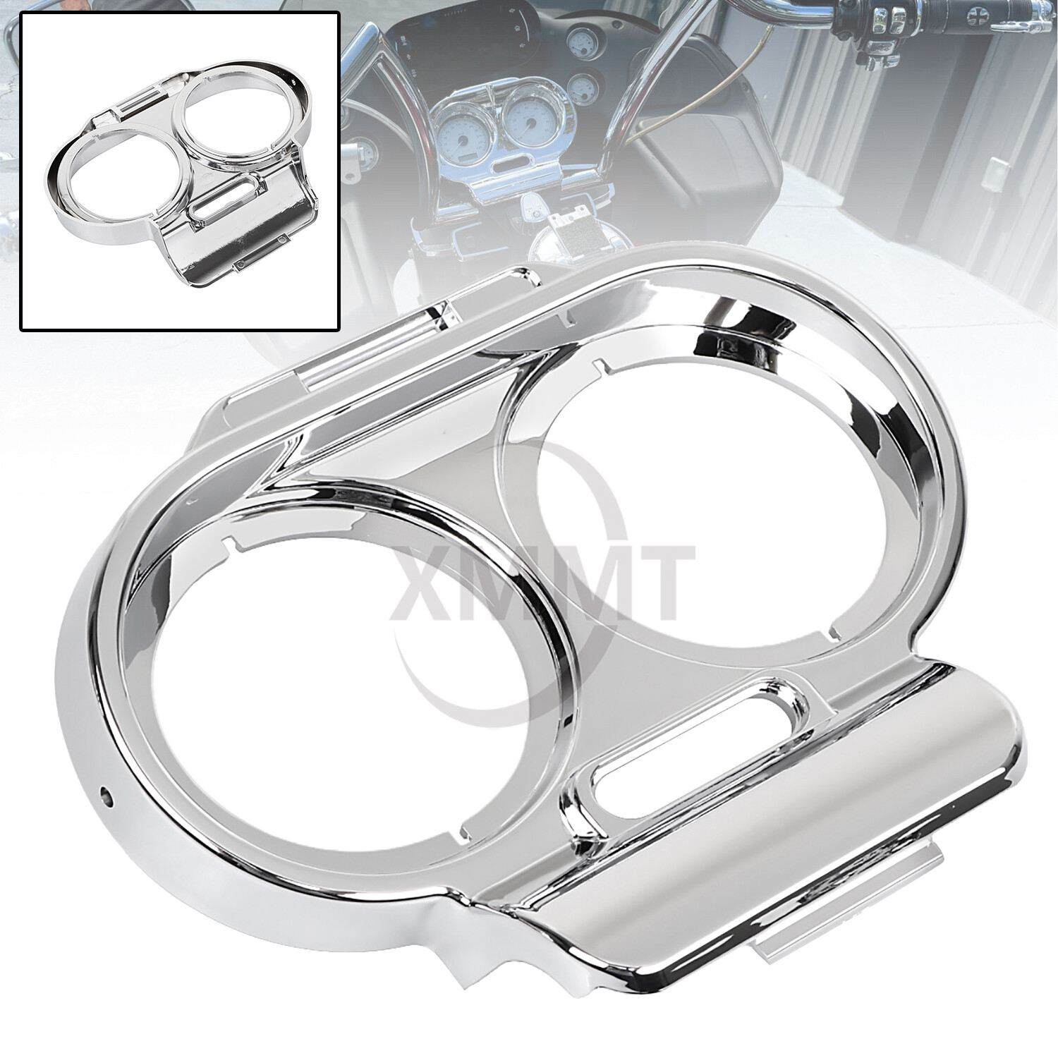 Chrome Gauge Cover Nacelle Housing For Harley Road Glide 98-13 FLTR FLTRX FLTRU