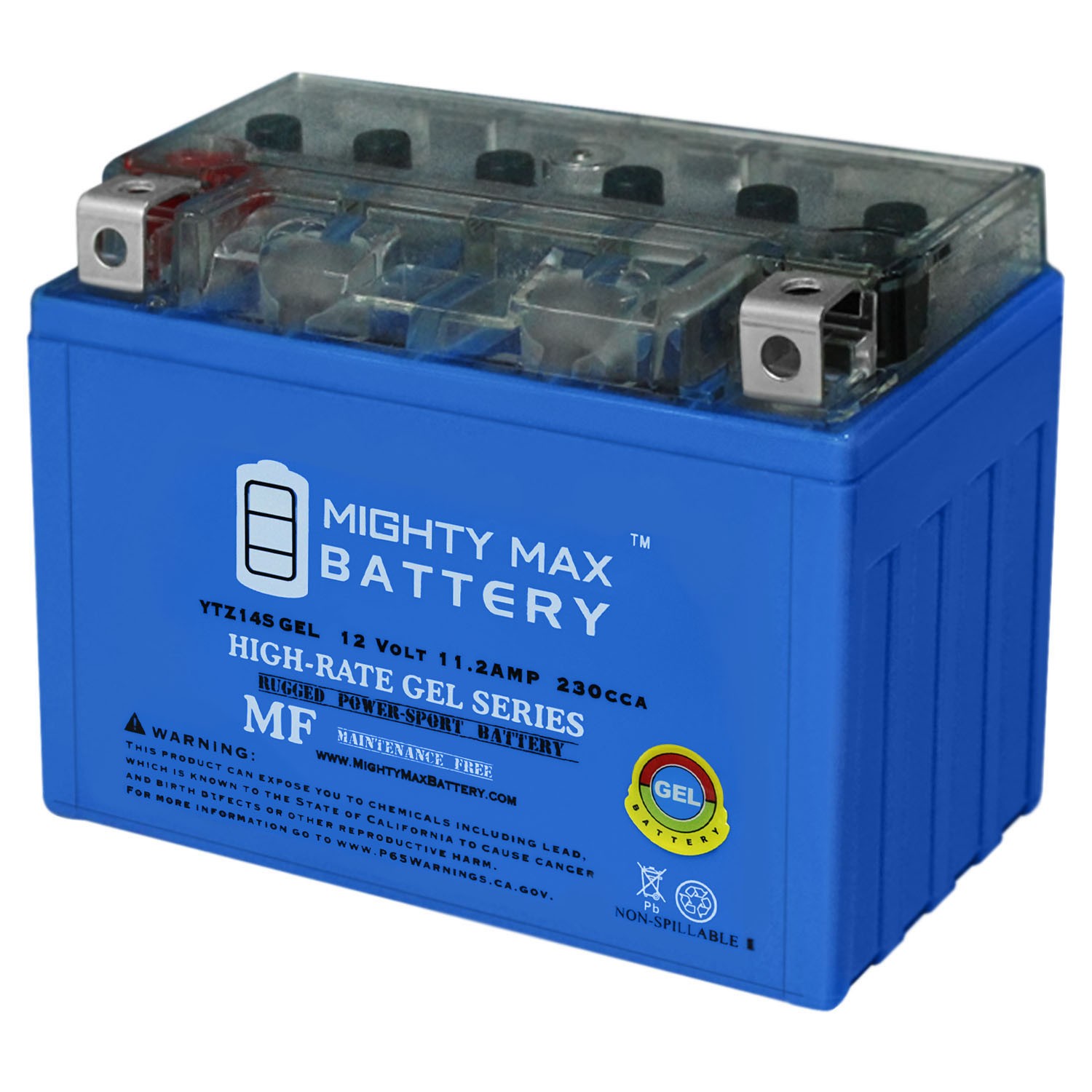 Mighty Max YTZ14S GEL 12V 11.2AH 230CCA Rechargeable SLA AGM Motorcycle Battery
