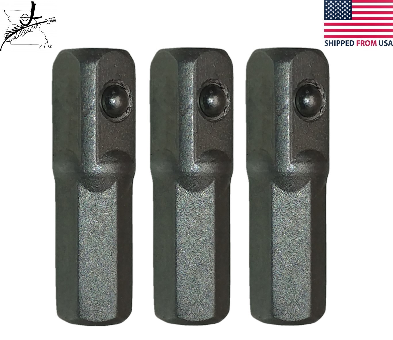 3x 1" 25mm 1/4" Hex Bits To 1/4" Socket Adapter Screwdriver Driver Drill Impact