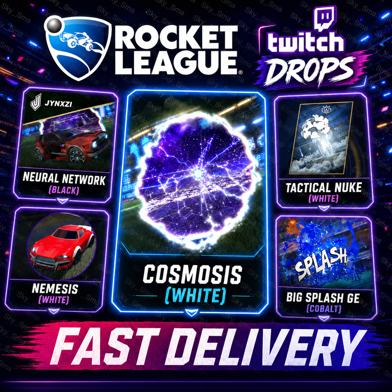Rocket League Twitch Drops - RL x Jynxzi - 5 Items
