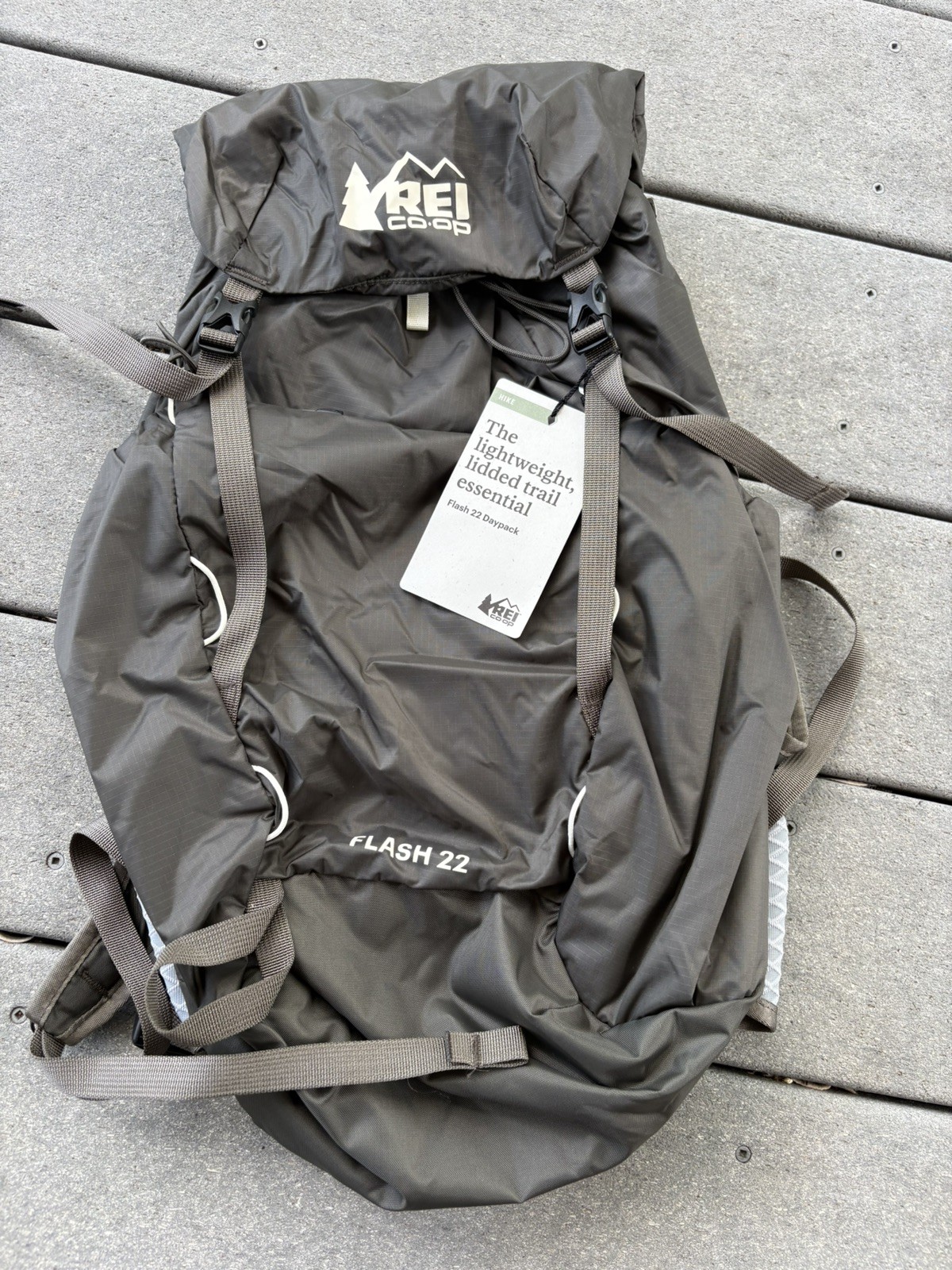REI Co-Op Flash 22 gray lightweight DayPack Hiking