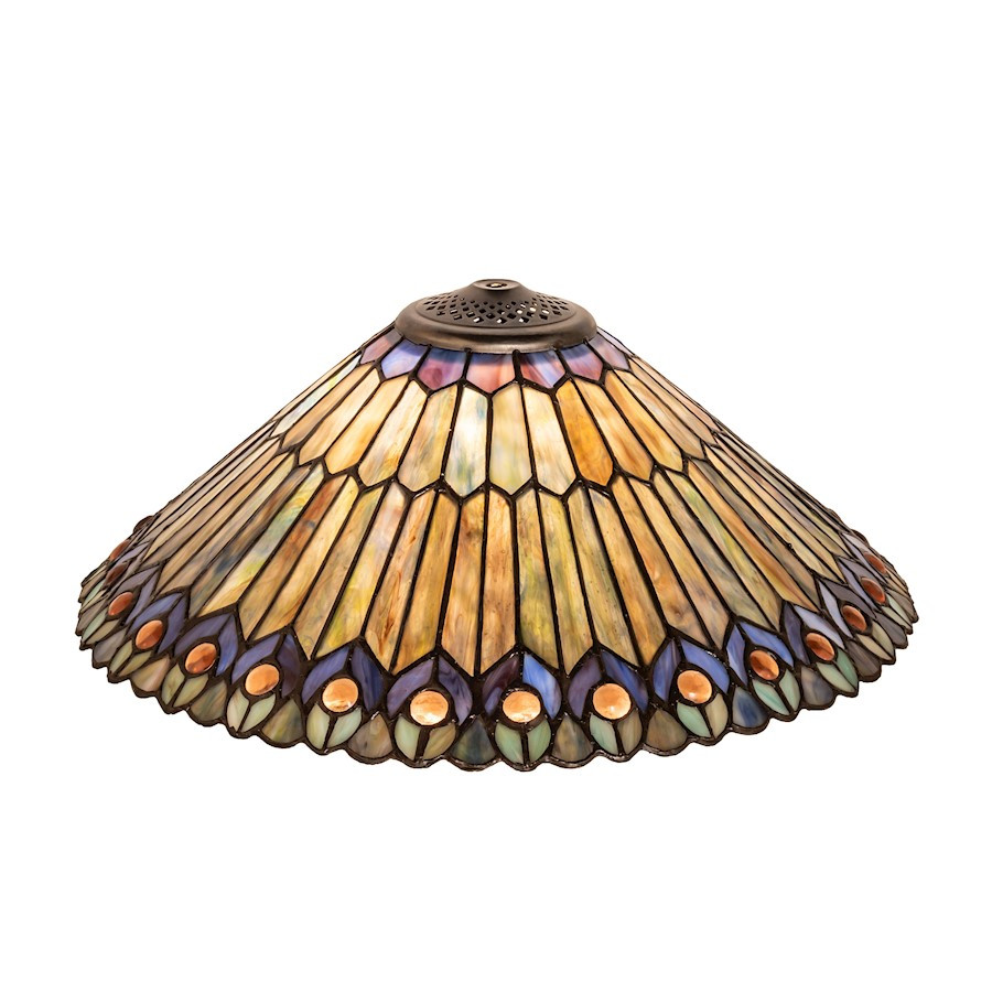 Meyda 17"W Tiffany Jeweled Peacock Jade Purple/Purple Blue/Sky Blue - 26314
