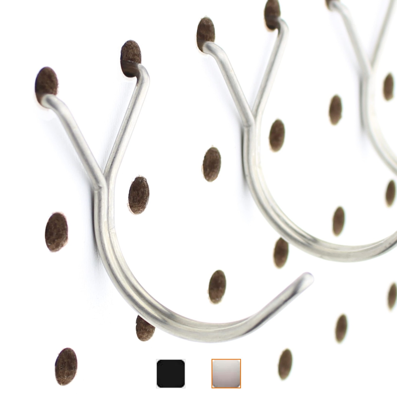 Stainless Steel Pegboard Hooks 25-Pack 1.5in J-Hook - Will Not Fall Out - Fit...