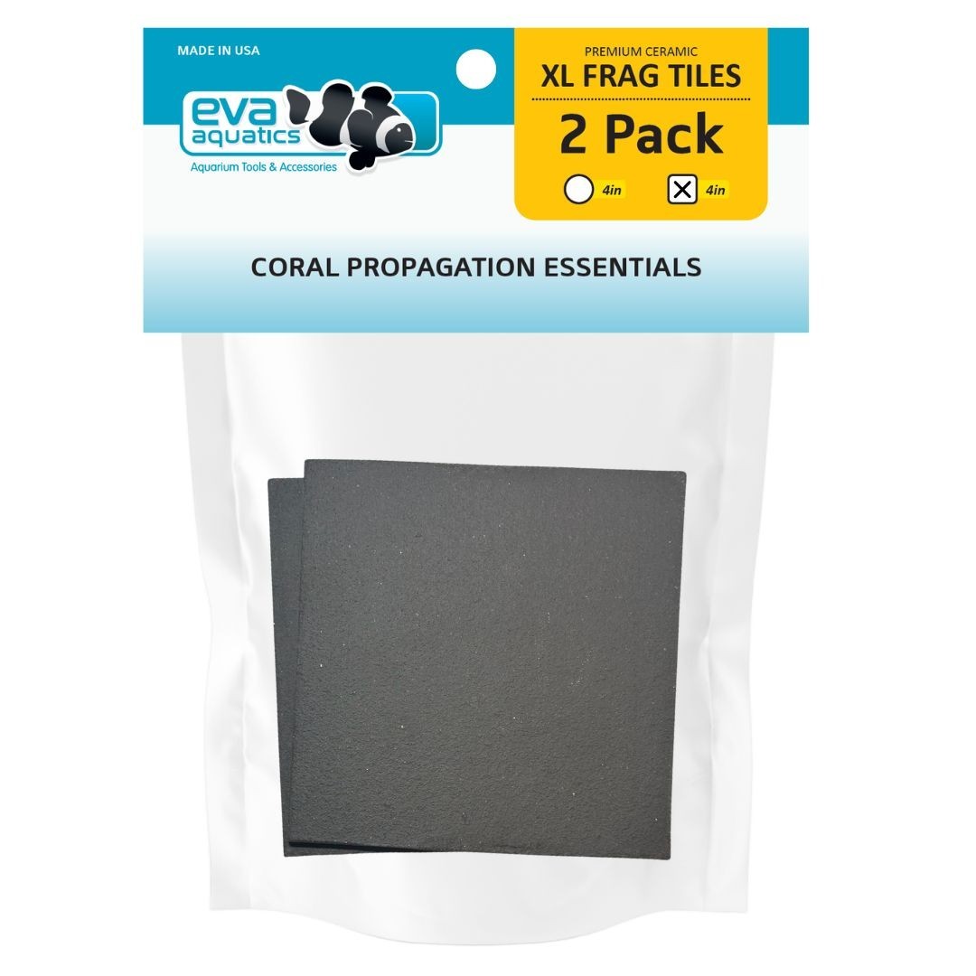 Coral Frag Tiles , 100% Safe Ceramic, 2 pack, 4" Squares - SOLID BLACK