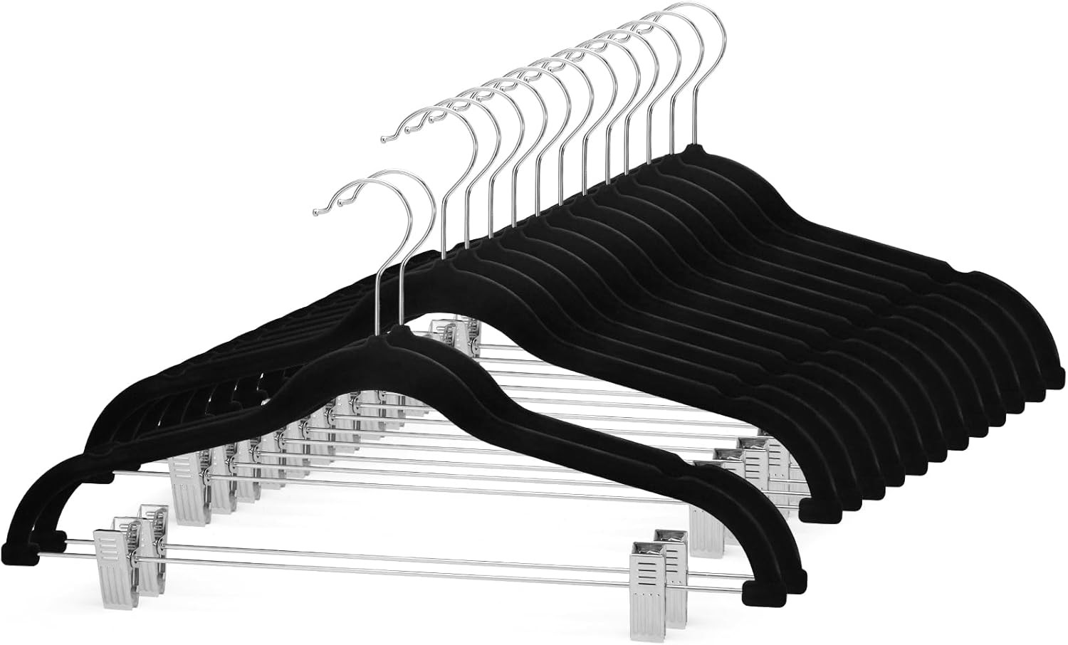 Velvet Skirt Hangers 24 Packs Velvet Hangers with Clips Ultra