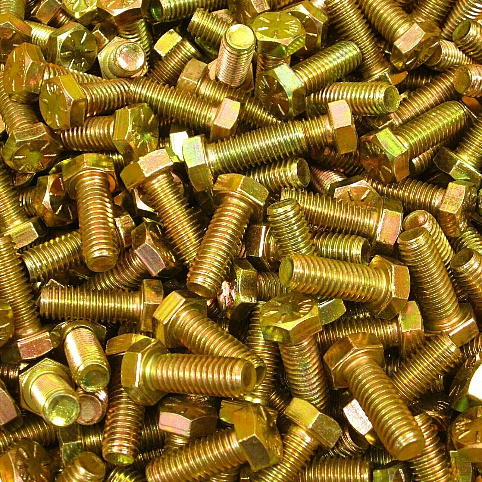 (75) 3/8"-16 X 1" Grade 8 Hex Head Cap Screw Bolt Yellow Zinc Plated Coarse