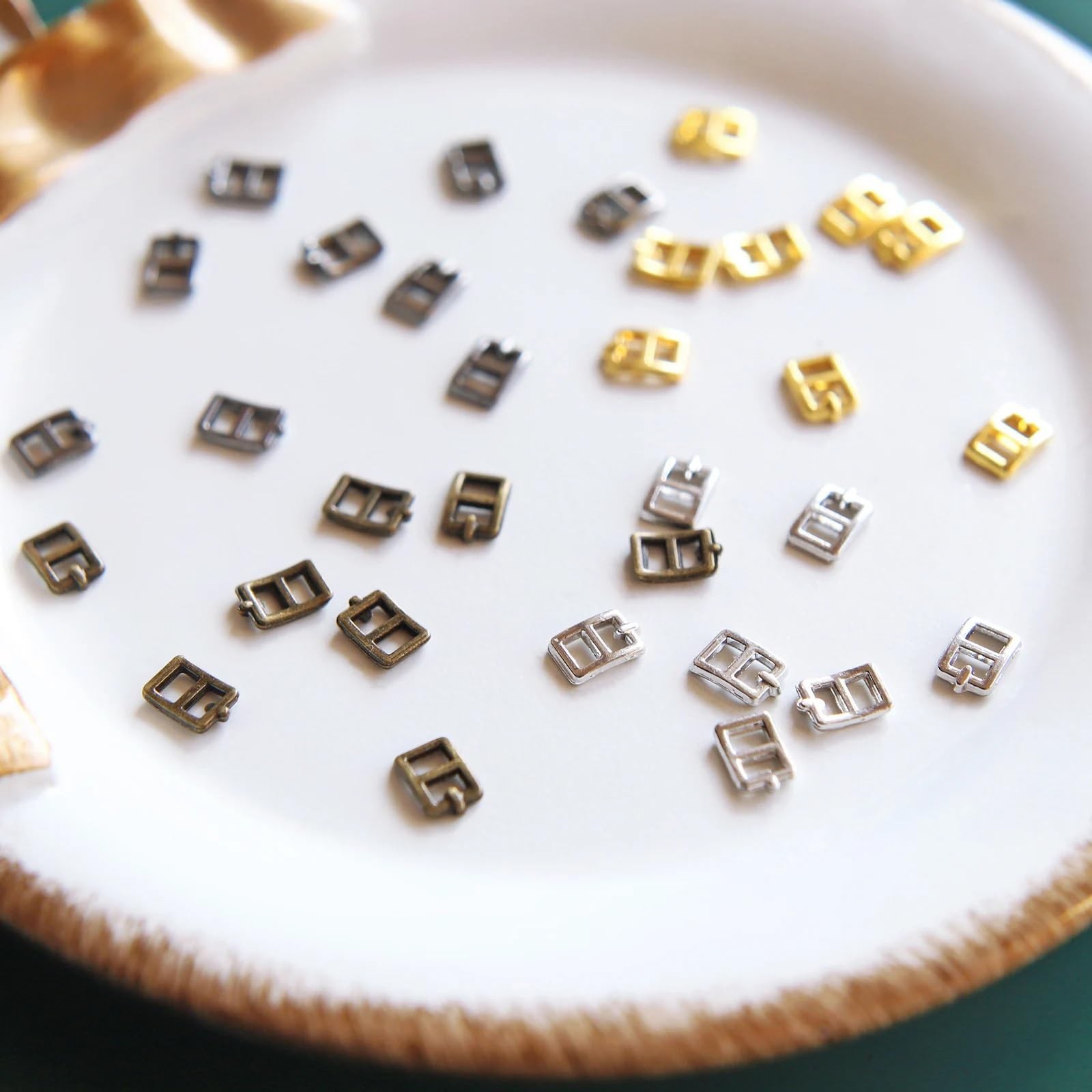 20 Pcs 2mm 0.08 Inch Inner Diameter Super Tiny Buckles Doll Clothes Sewing