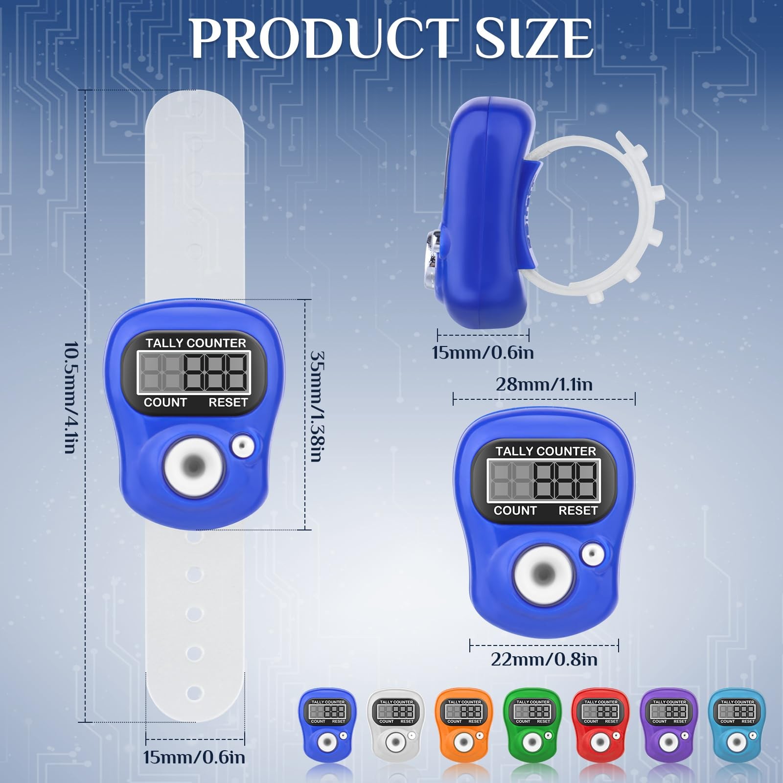 7 Pack Electronic Finger Tally Counter,5 Digit LCD Electronic Digital Display...