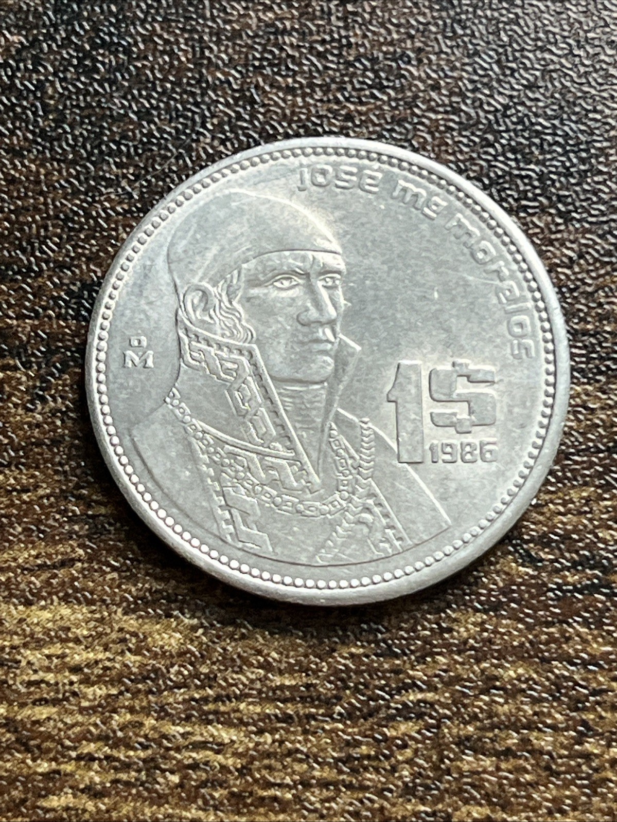1986 Mexico 1 One Peso Jose Morelos XF Extremely Fine Actual Coin TC8943*