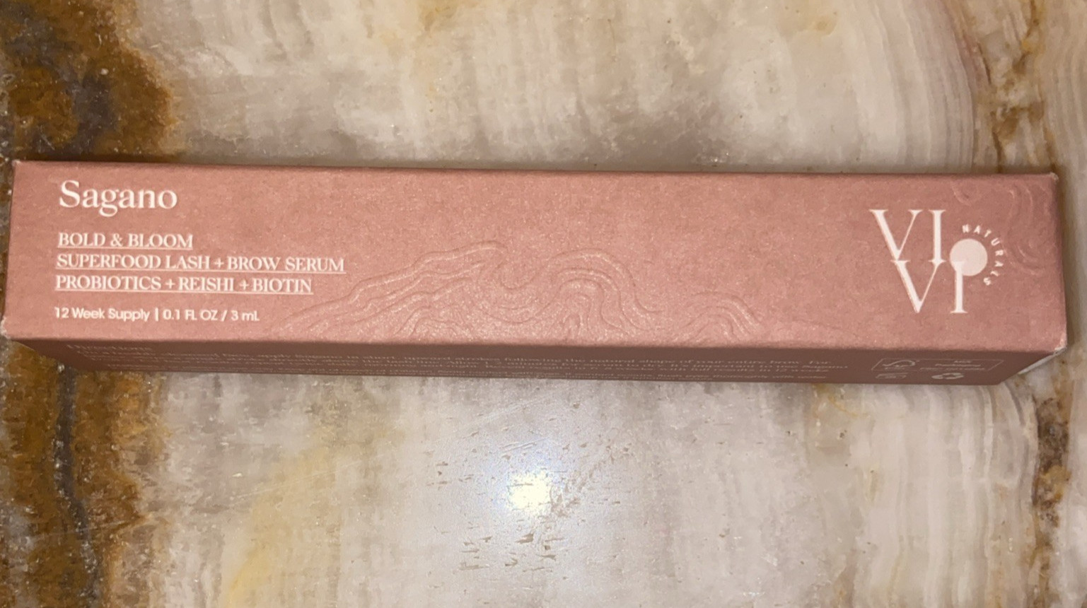 VIVI Naturals Sagano Bold & Bloom Superfood -Lash & Brow Serum- 12 Wk Supply NIB