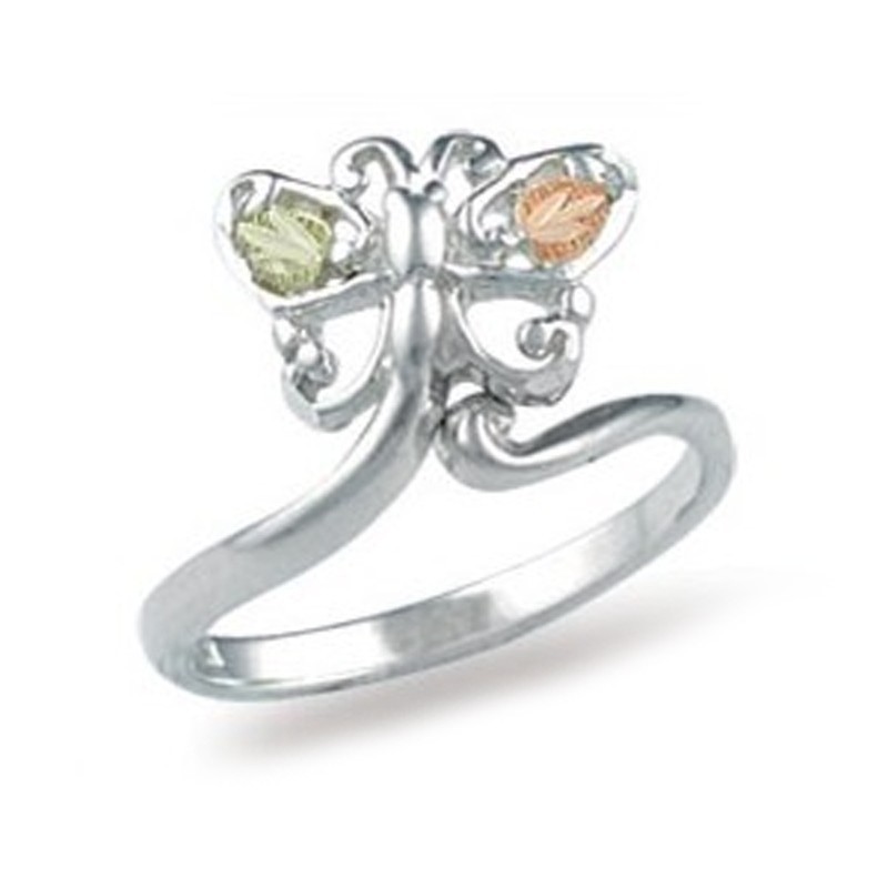 Landstrom's Black Hills Gold Sterling Silver Butterfly Adjustable Toe Ring Fast
