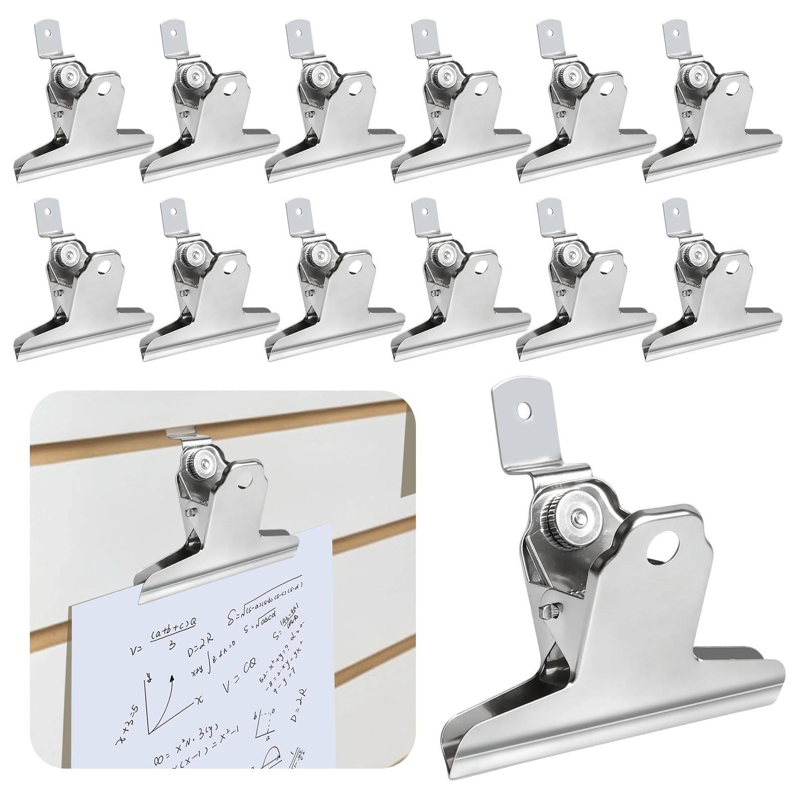 12 Pack Metal Slatwall Clips 3In Slat Wall Panel Spring Clip Slat Board Stora...