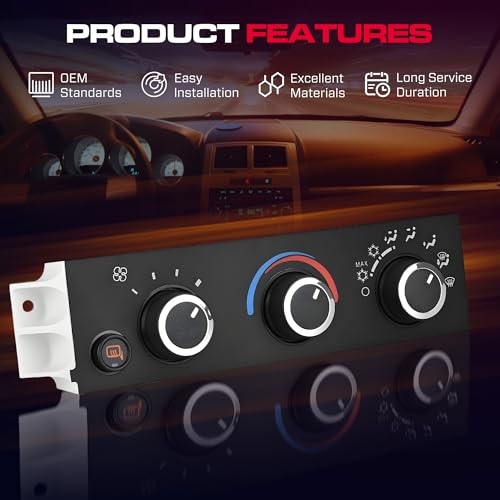 HVAC A/C Heater Climate Control Module Panel Switch with Rear defrost 599-294