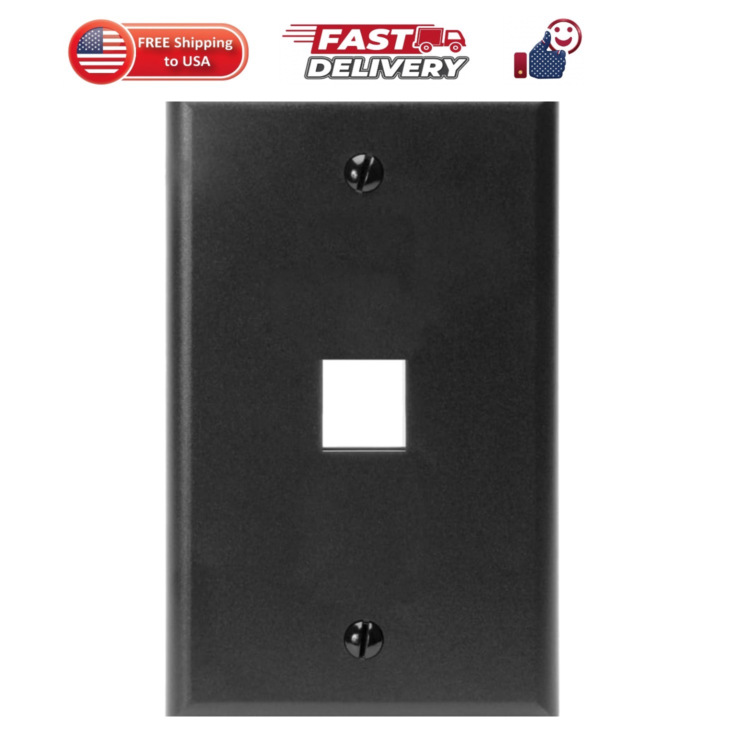 QuickPort Wallplate, Single Gang, 1-Port, 41080-1EP, Black