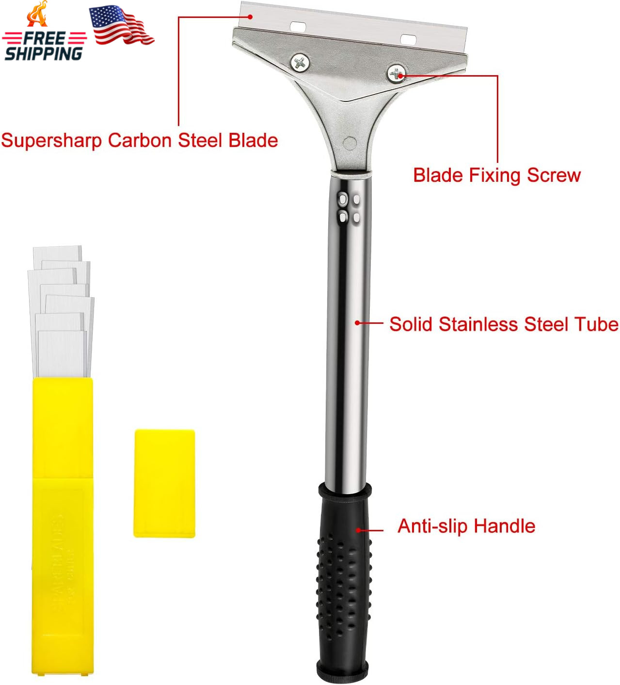 Mudder 4 Inch Razor Blade Scraper Tool Wallpaper Floor Tile Paint Removal Smooth