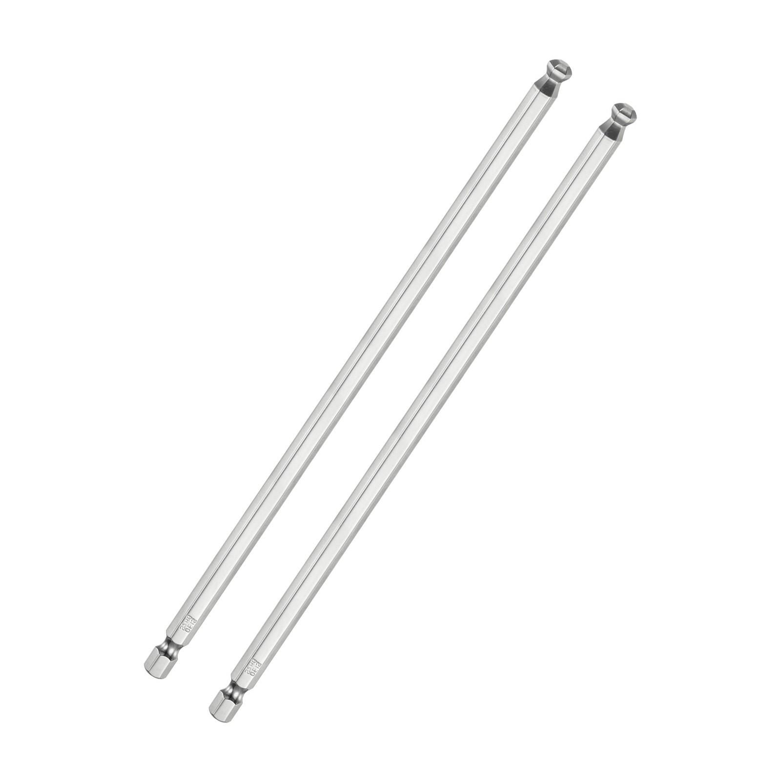2 x Ball End Hex Screwdriver Bit Set 6mm Magnetic 1/4" Hex Shank 8" L for Repair