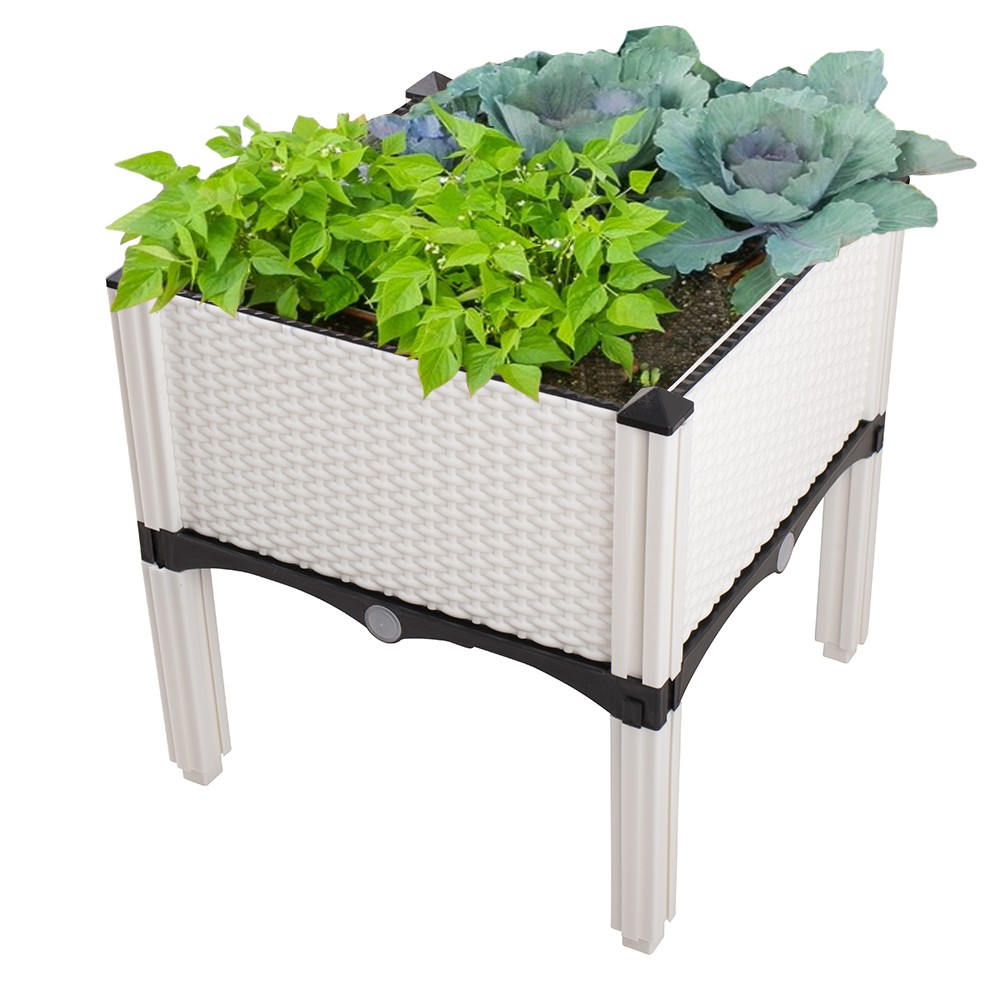 NEW! Set of 4 Modern Home Raised Planter Kit-Stackable Modular Flower/Garden Bed