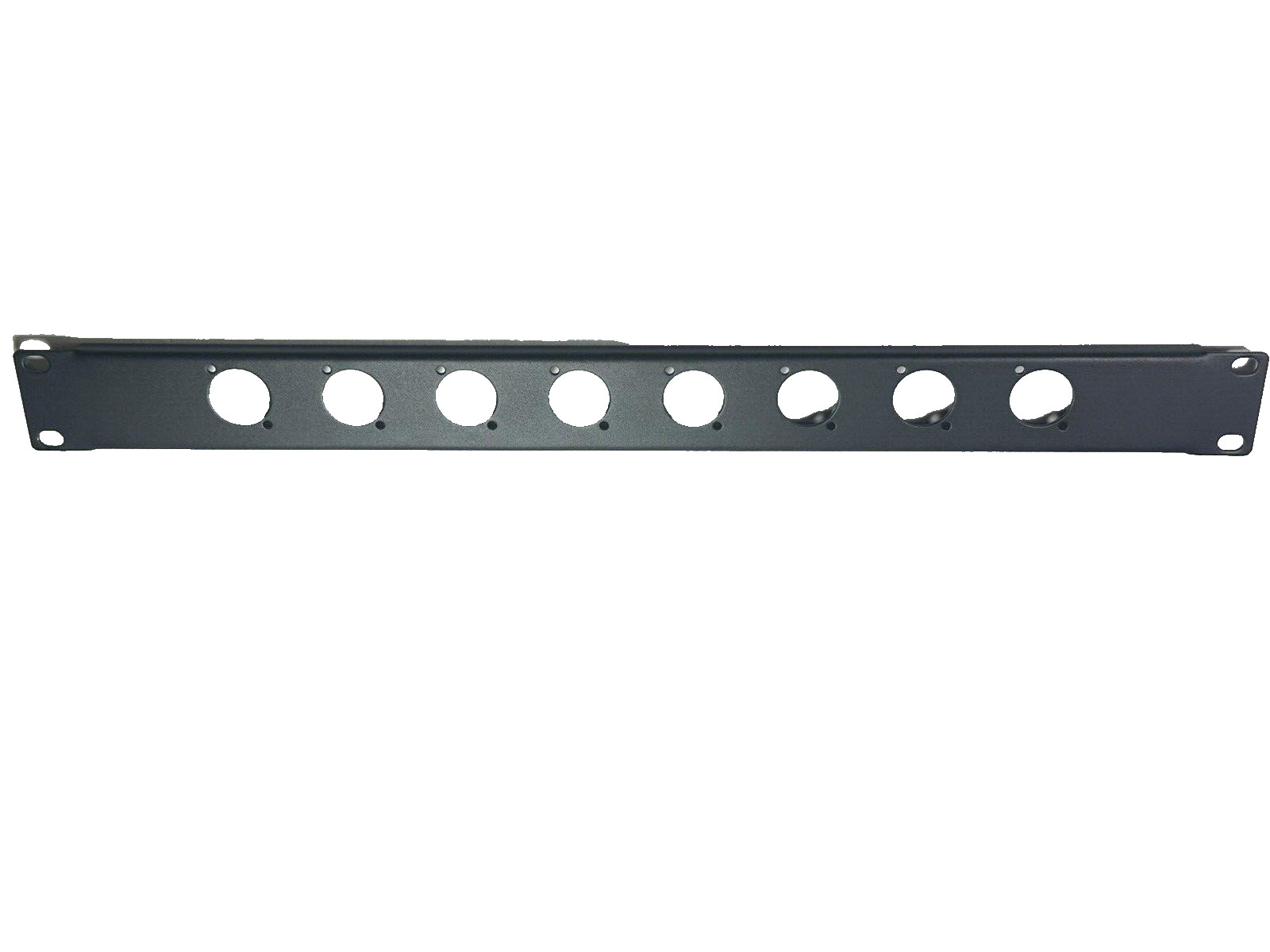 1U (Space) Black Heavy Duty Rack Case Panel w/ 8 XLR "D" Cutouts 19" X 1.75"