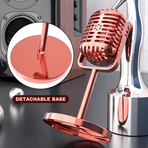 Microphone Vintage Look Retro Plastic Fake Microphone with Stand