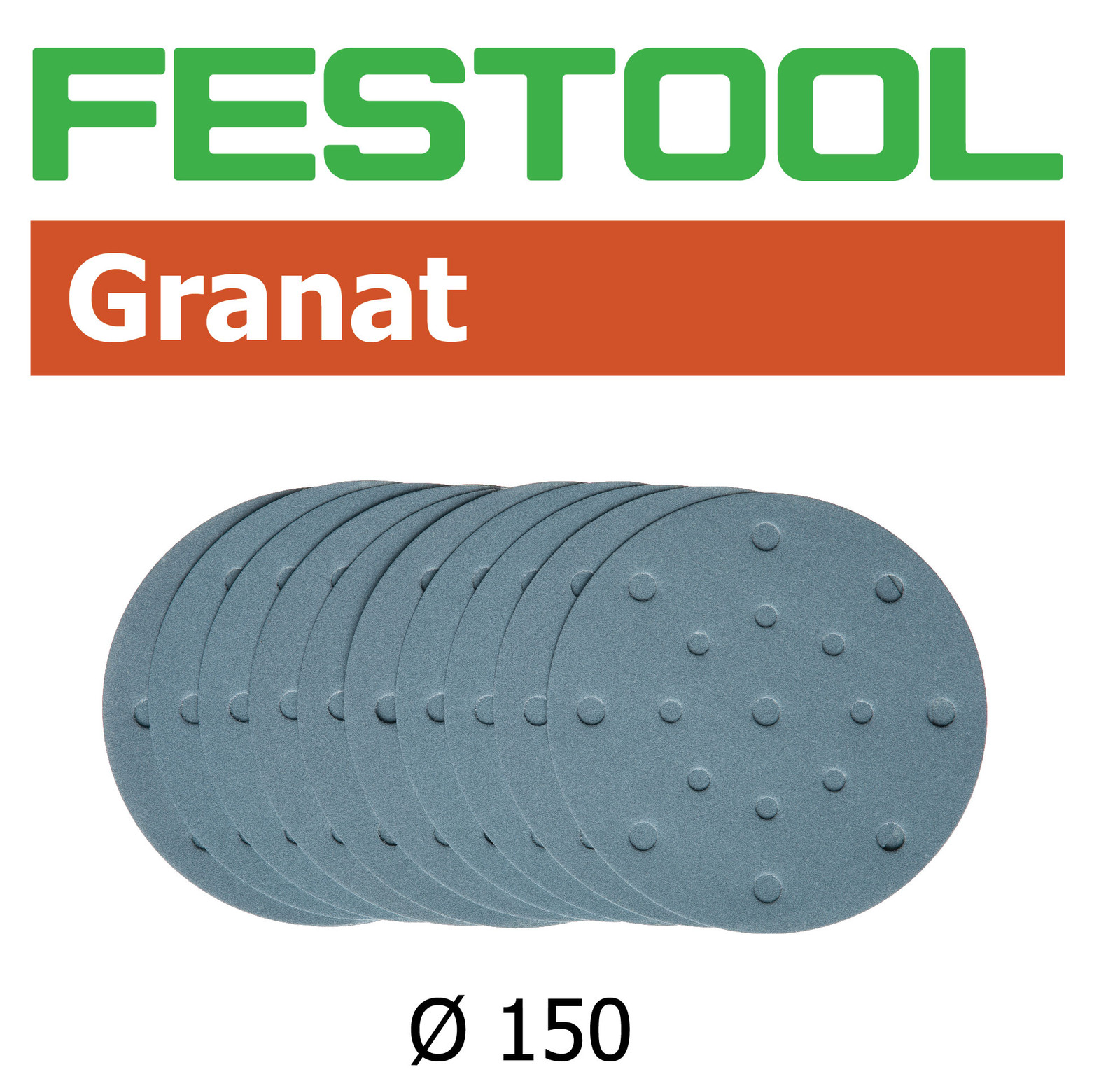 Festool Granat Abrasive 150mm (6") P500 Grit - Pack of 10 (Smaller Pack 575173)