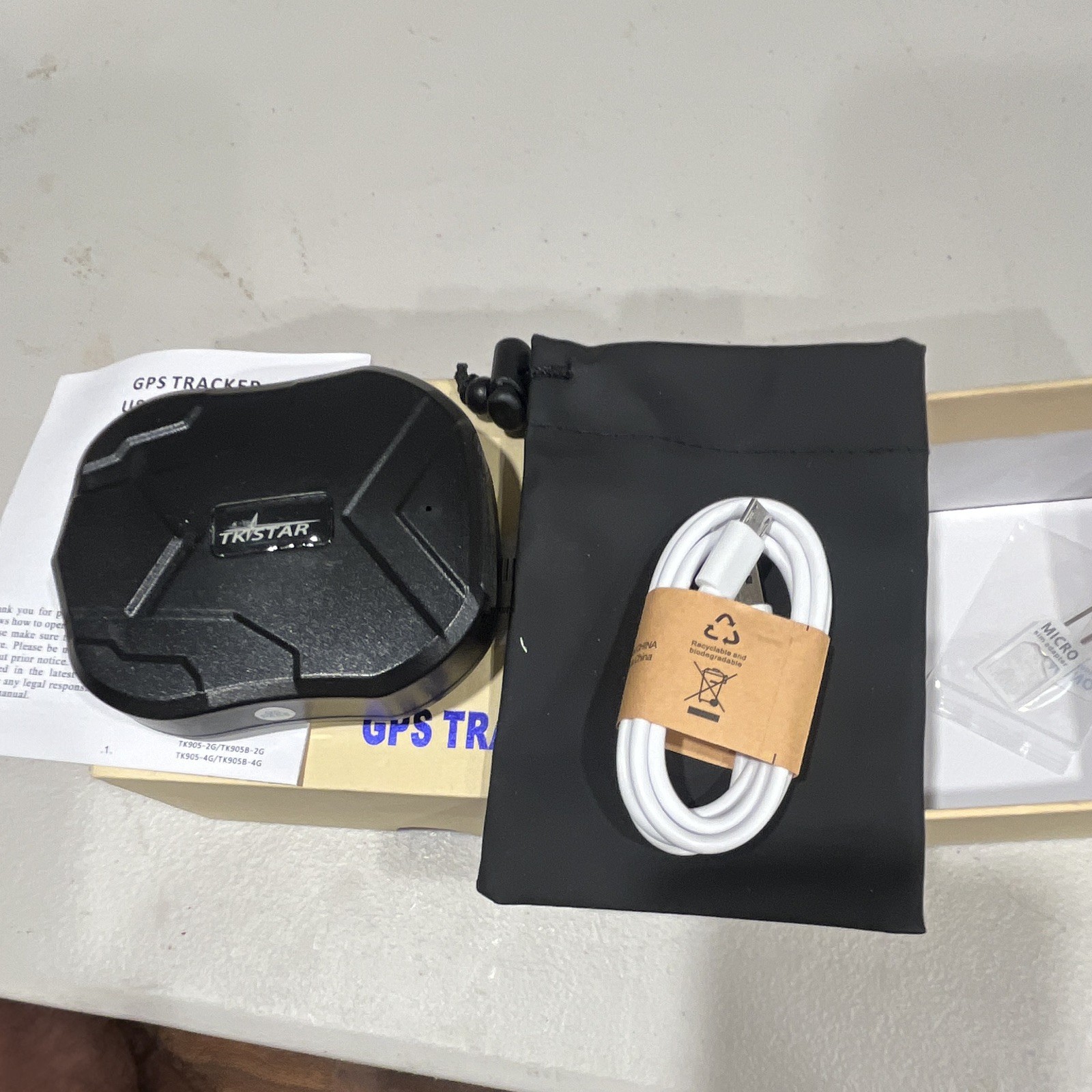 TKSTAR GPS Tracker X0026M3ELD Kit w/ USB Charging Cable & User Manual In Box