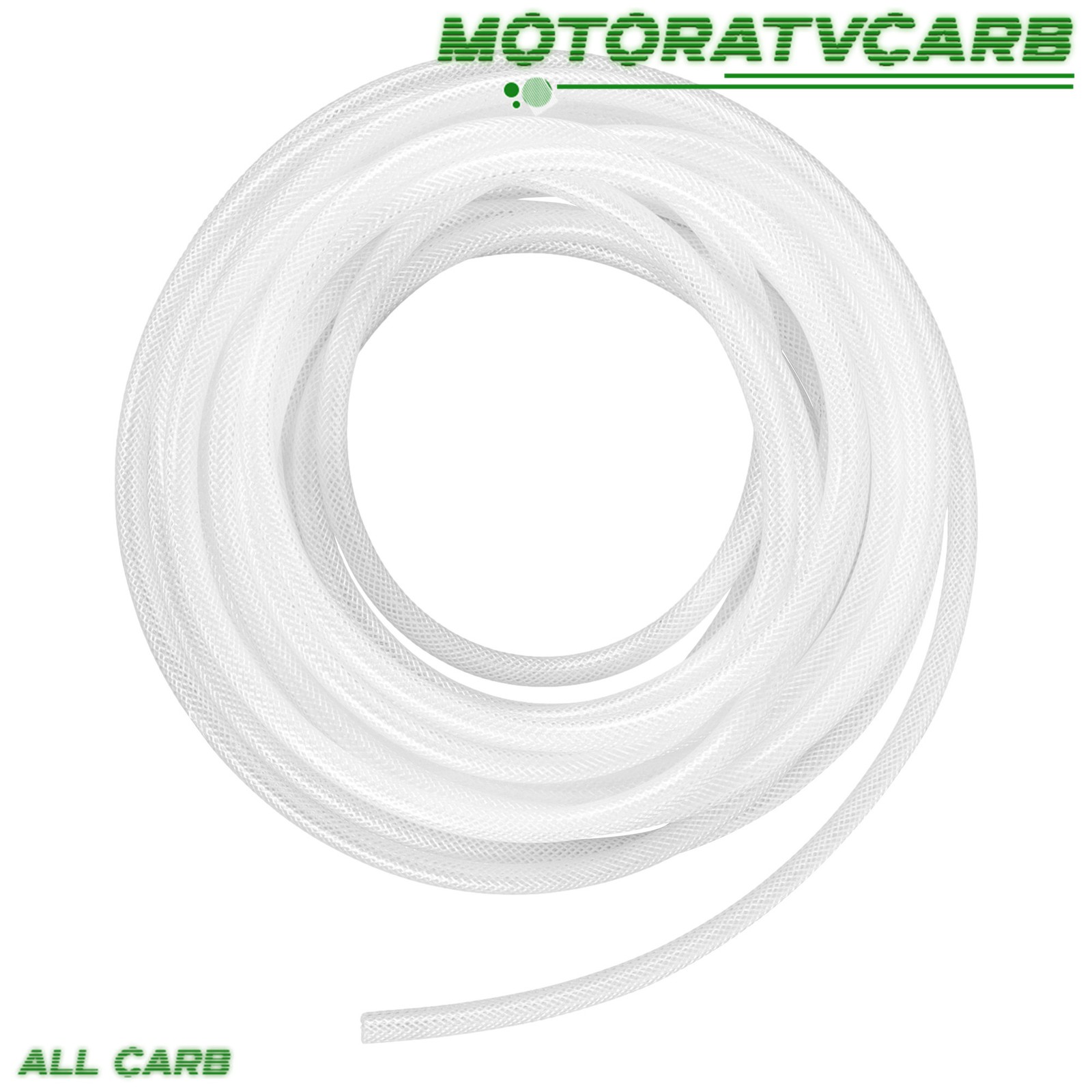 ALL-CARB 50 Ft 1/4" × 7/16" High Pressure Braided Clear PVC Vinyl Tubing 15Bar
