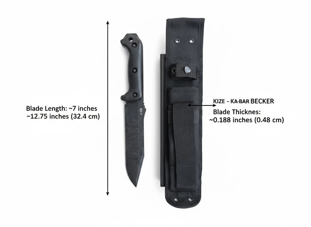 Ka-Bar Becker BK7 "Becker Combat Utility" 7" Fixed Blade Knife Bushcraft