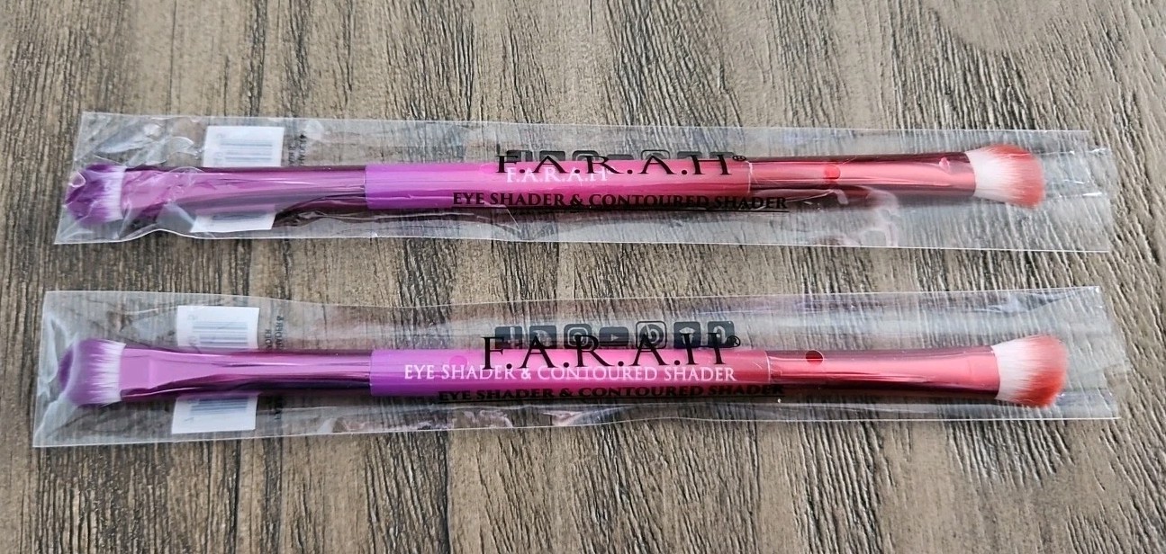 2X F.A.R.A.H – Eye Shader & Contour Shader Brush NEW Full Size Pink Farah