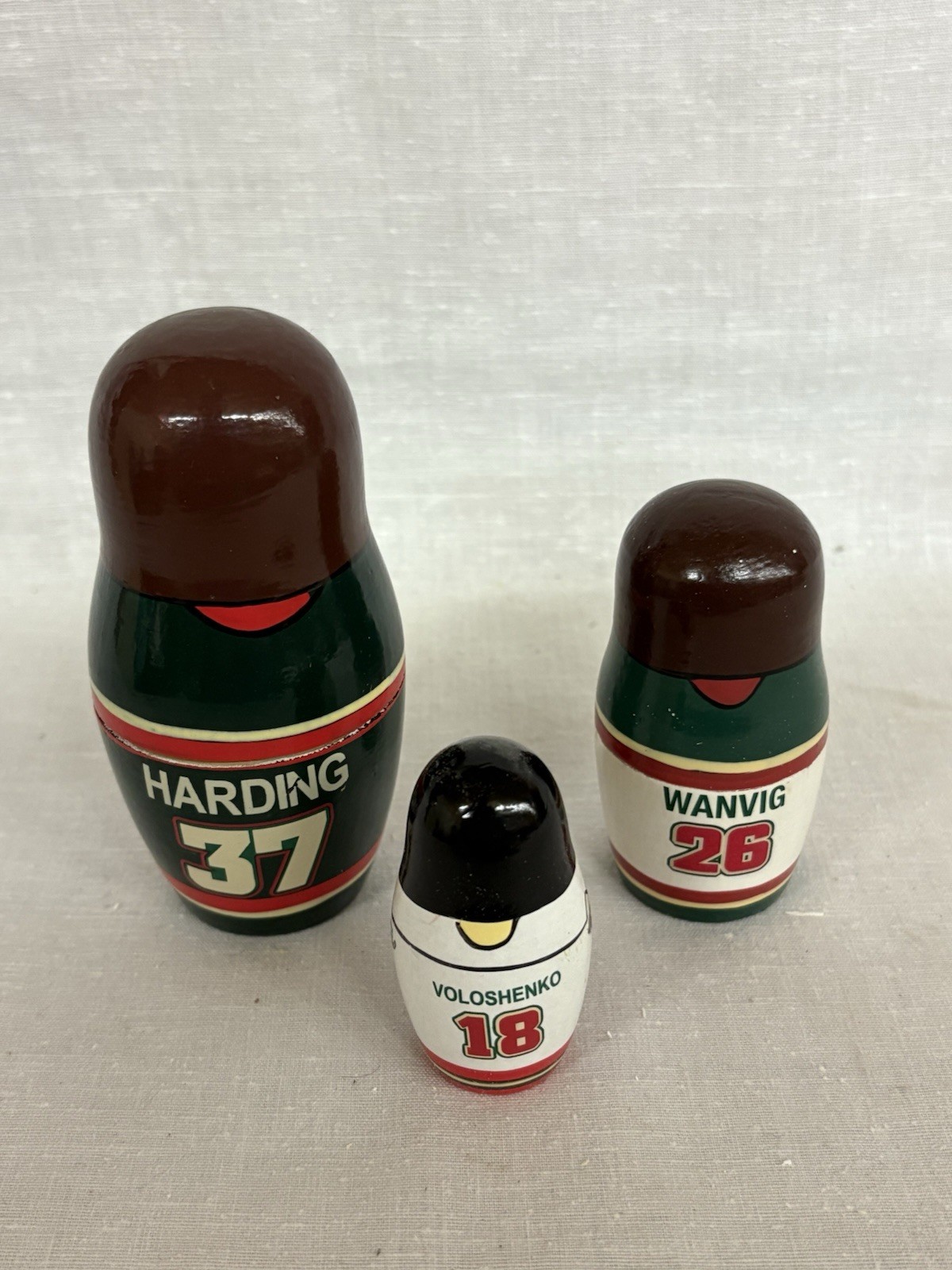 Houston Aeros Nesting Dolls #37, 26, 18
