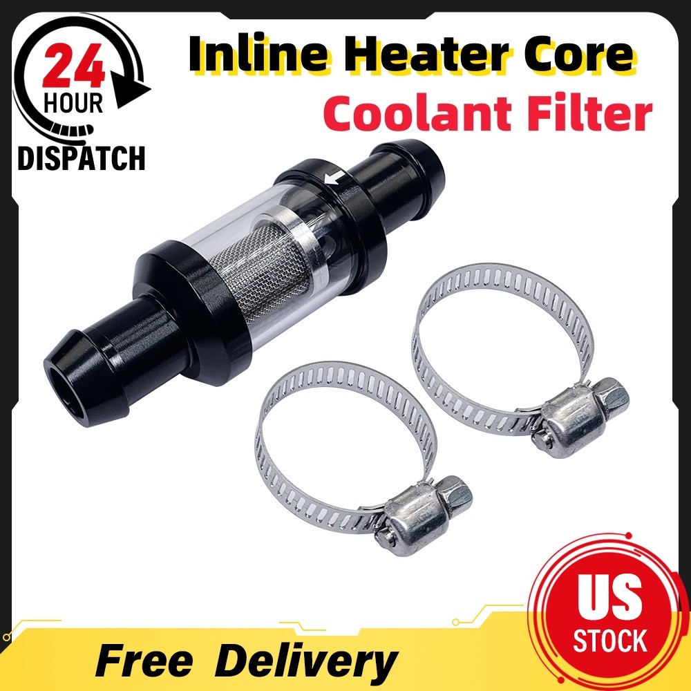 Inline Heater Core Coolant Filter& 5/8" Inspection System US For 5/8" Filter NEW