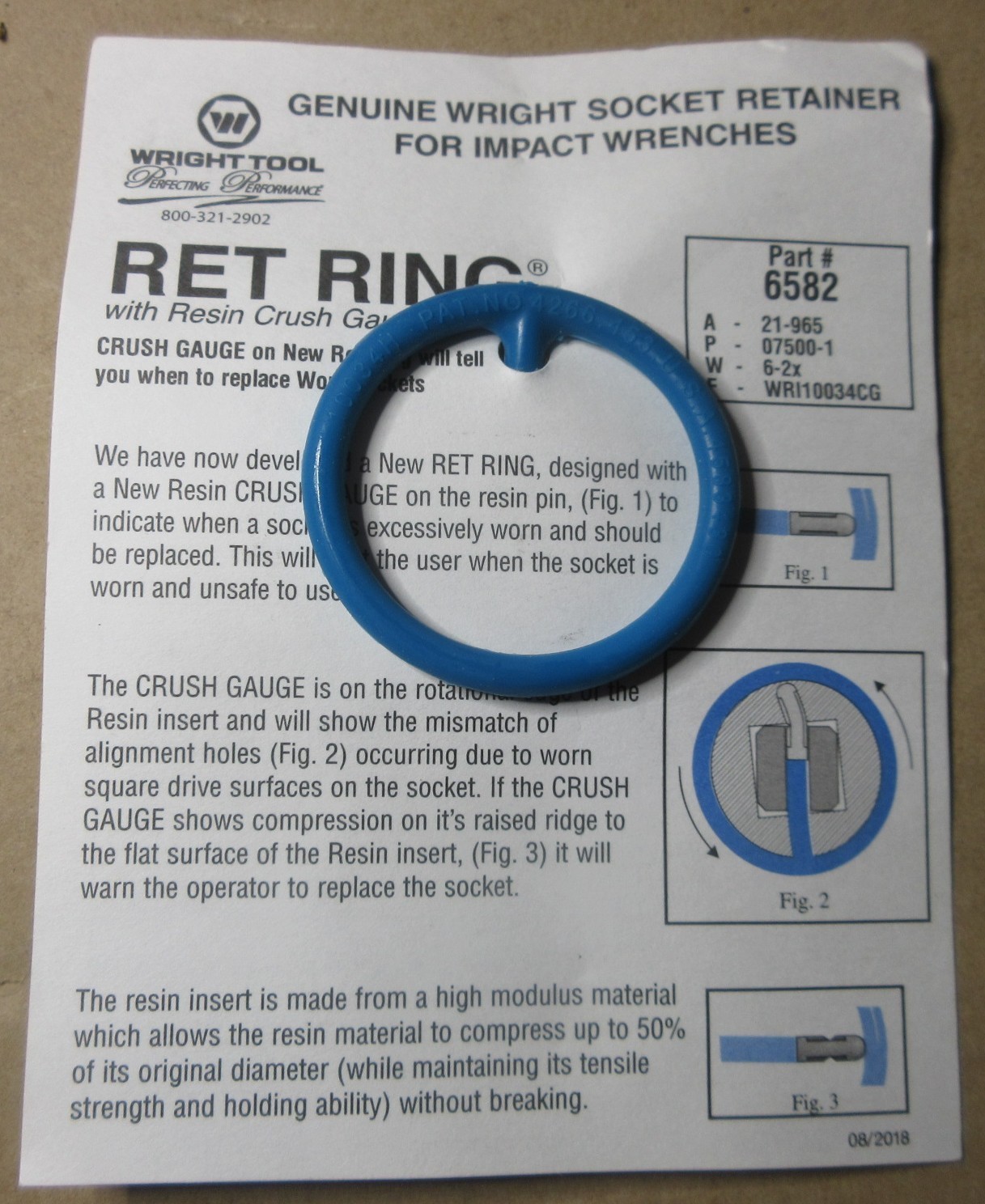 Lot of 5 Genuine Wright Tools Ret Rings 6582 Socket Retainer For Impact Wrenches