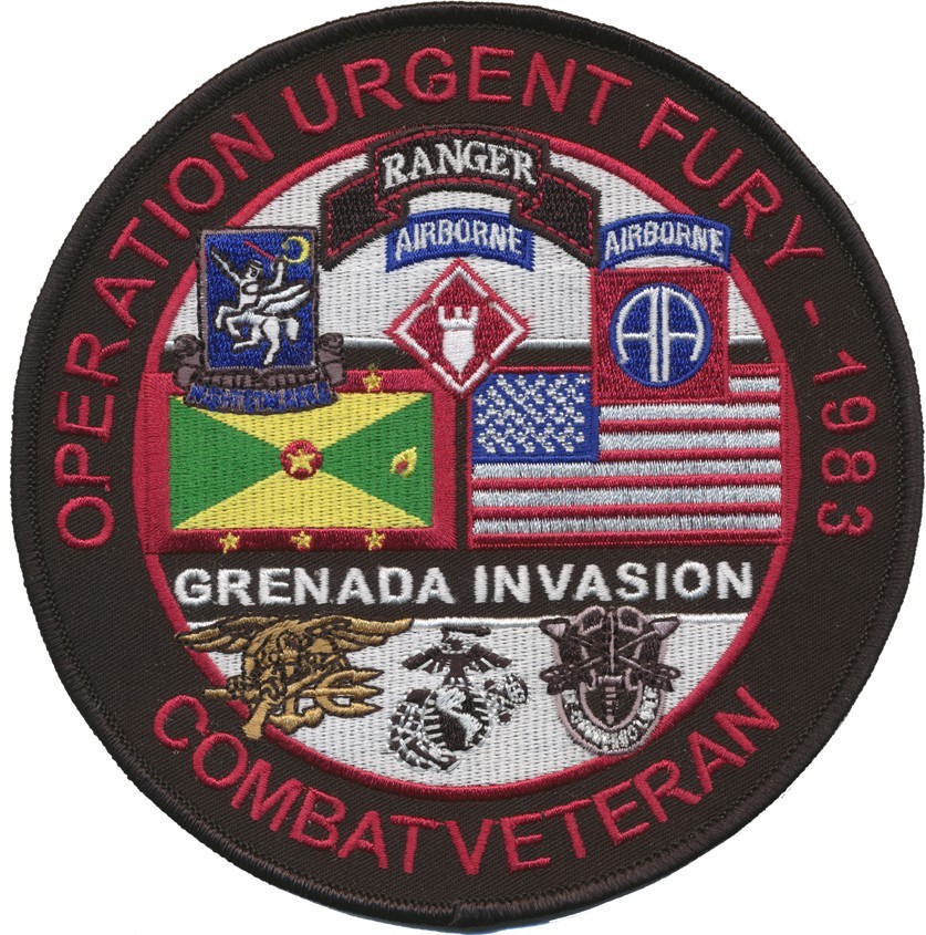 Operation Urgent Fury - Grenada patch - Ranger, 82nd Airborne - 5.5" embroidered