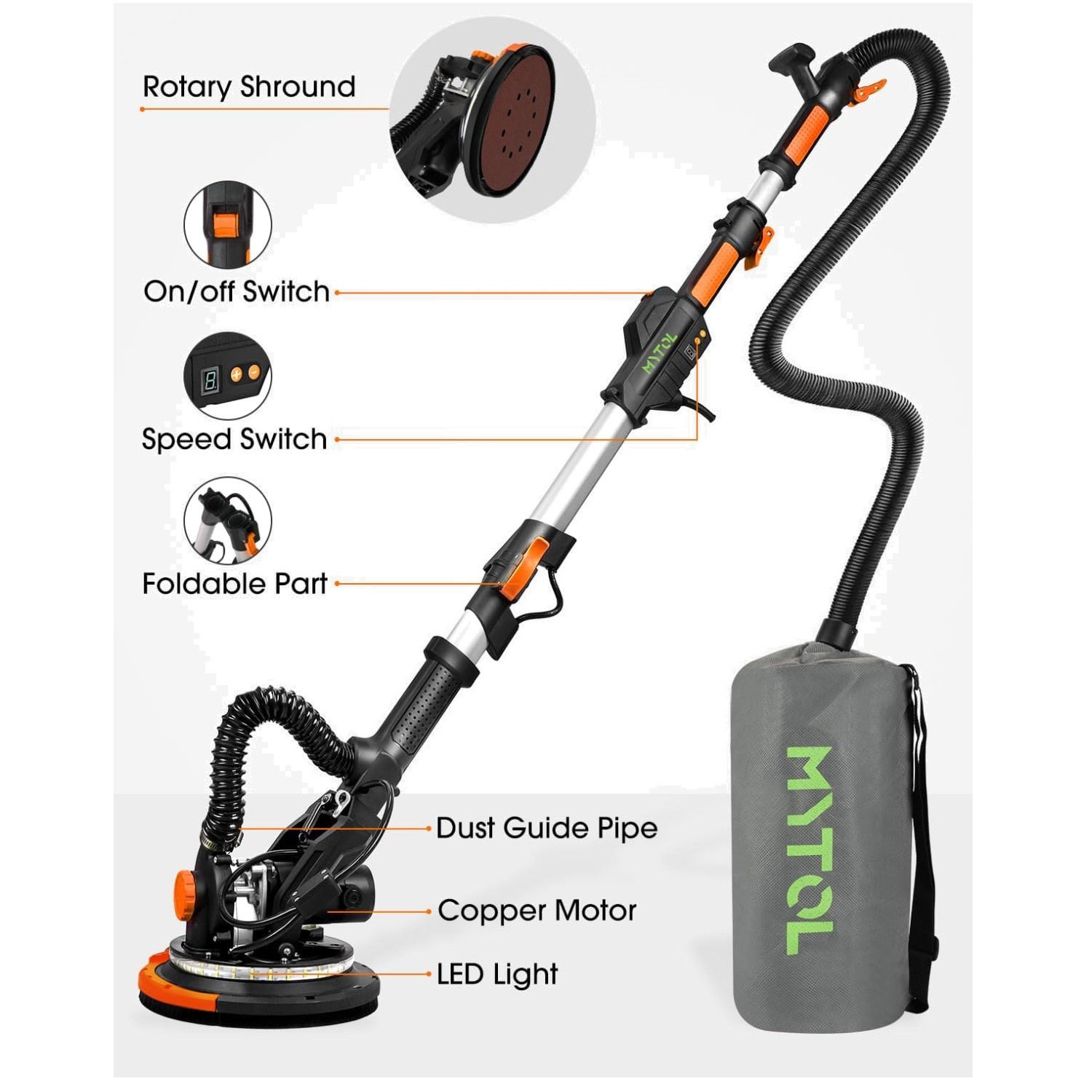 Electric Drywall Sander with Vacuum Dust Collection