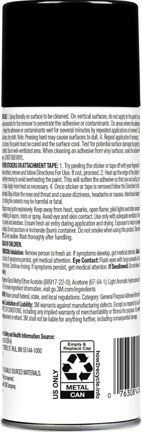 3M Adhesive Remover 12 oz. Quickly Remove Adhesive Attachment Tape Tar Wax