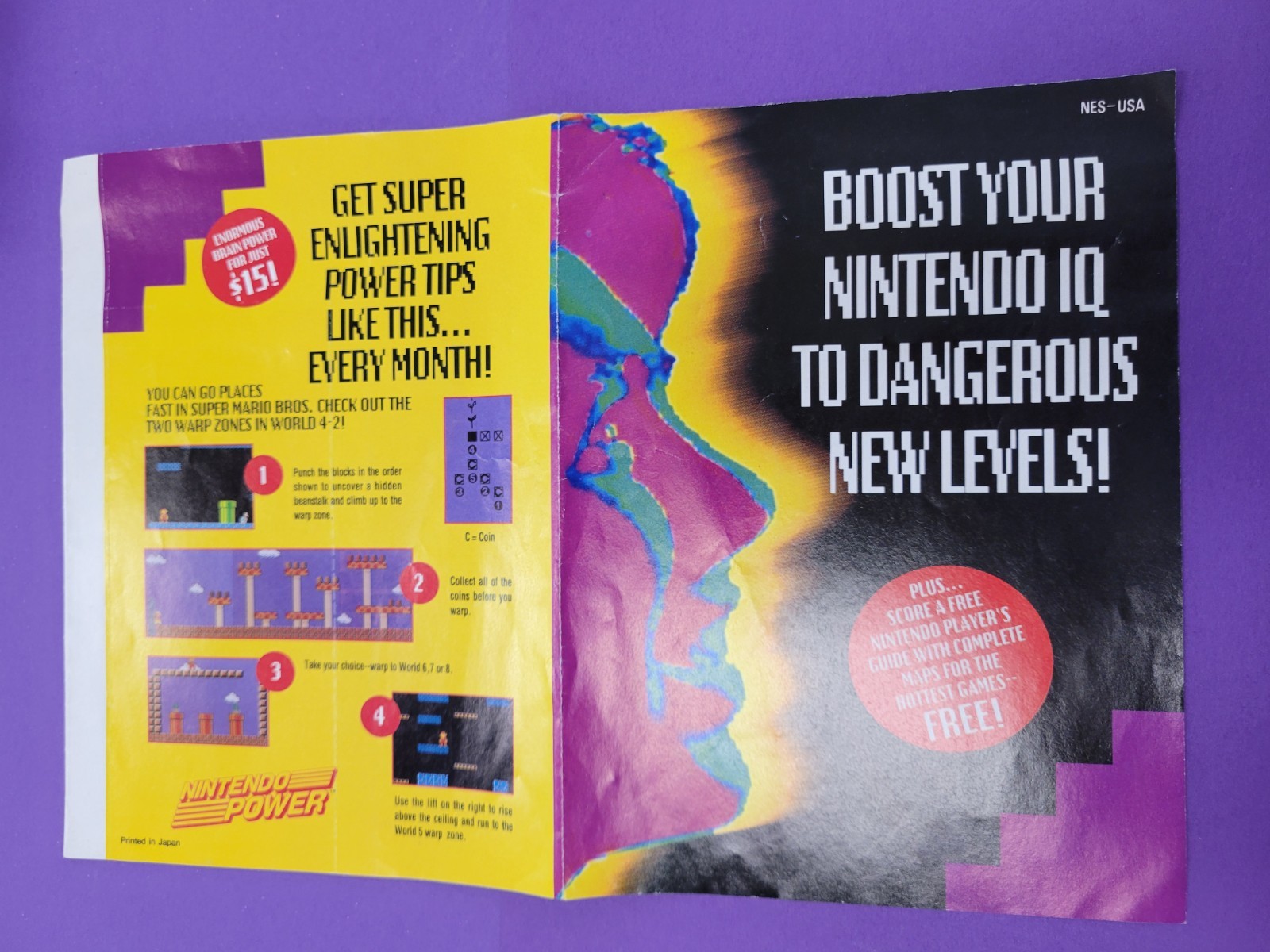 NES Nintendo Power Club Advertisement with attachment very nice cond 1986