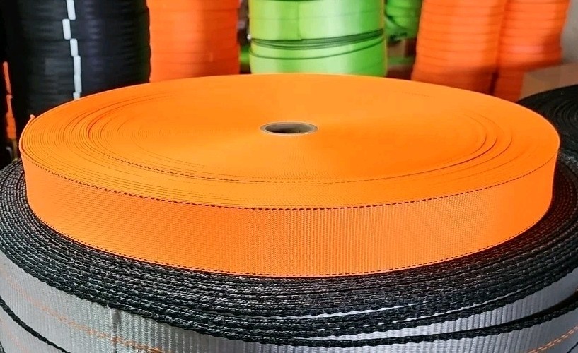 285' Roll of 1-23/32" Safety Orange Tie Down Webbing - 126 Rolls Available  NEW!