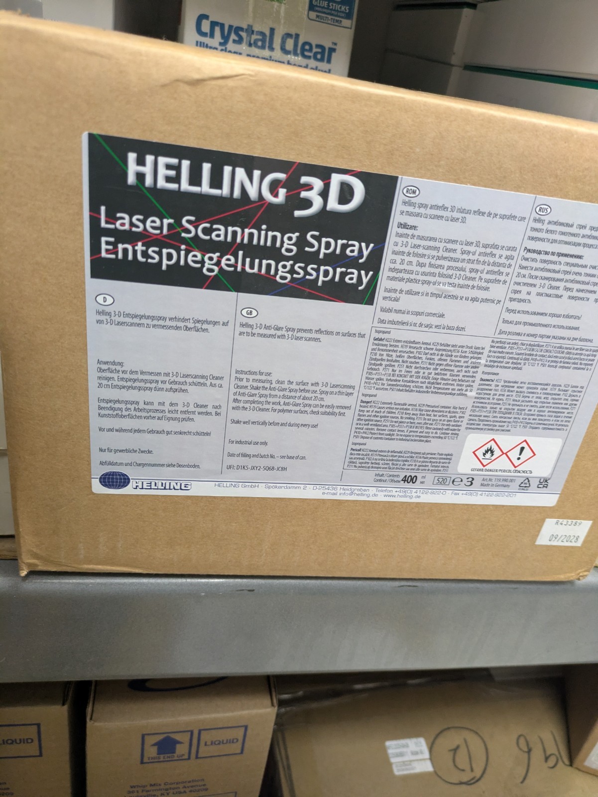 helling 3d laser scanning spray 1 Case 12 Cans 400ml