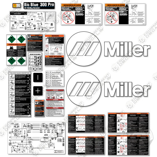 Fits Miller Big Blue 300 Pro Decal Kit Generator/Welder Decals