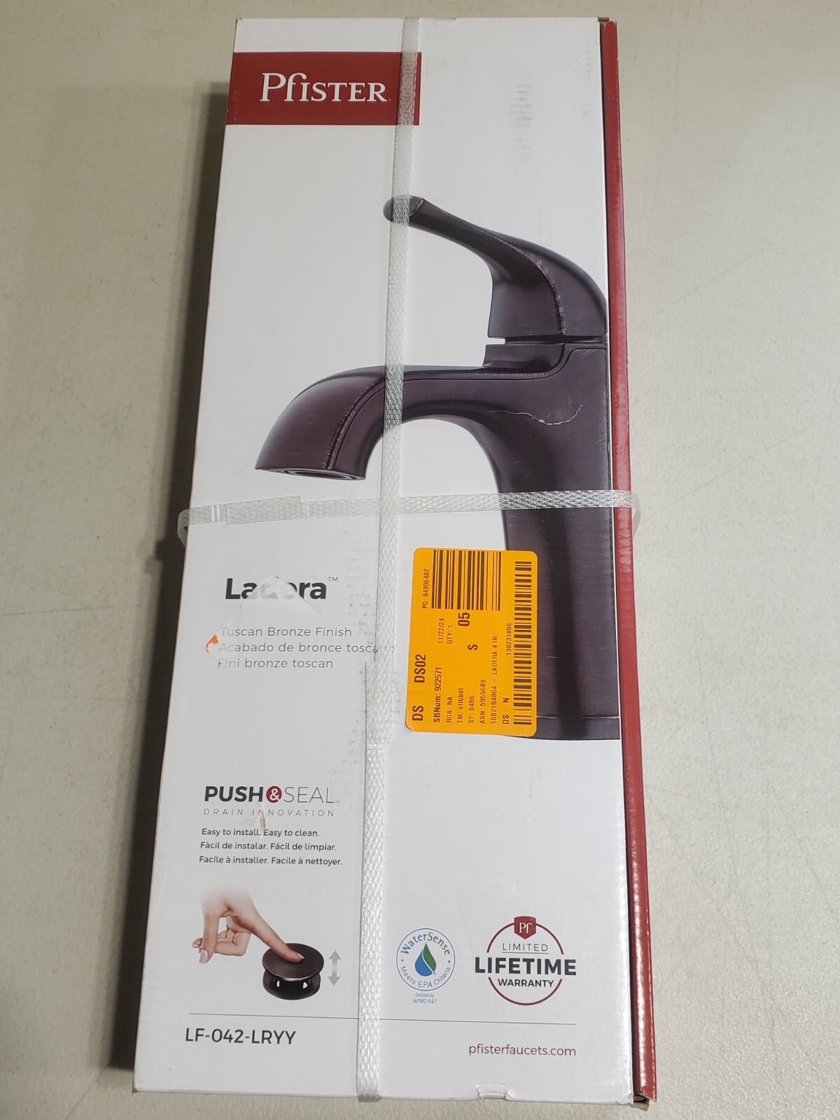 Pfister LF-042-LRYY Ladera 1-Handle 1-Hole Bathroom Faucet Tuscan Bronze