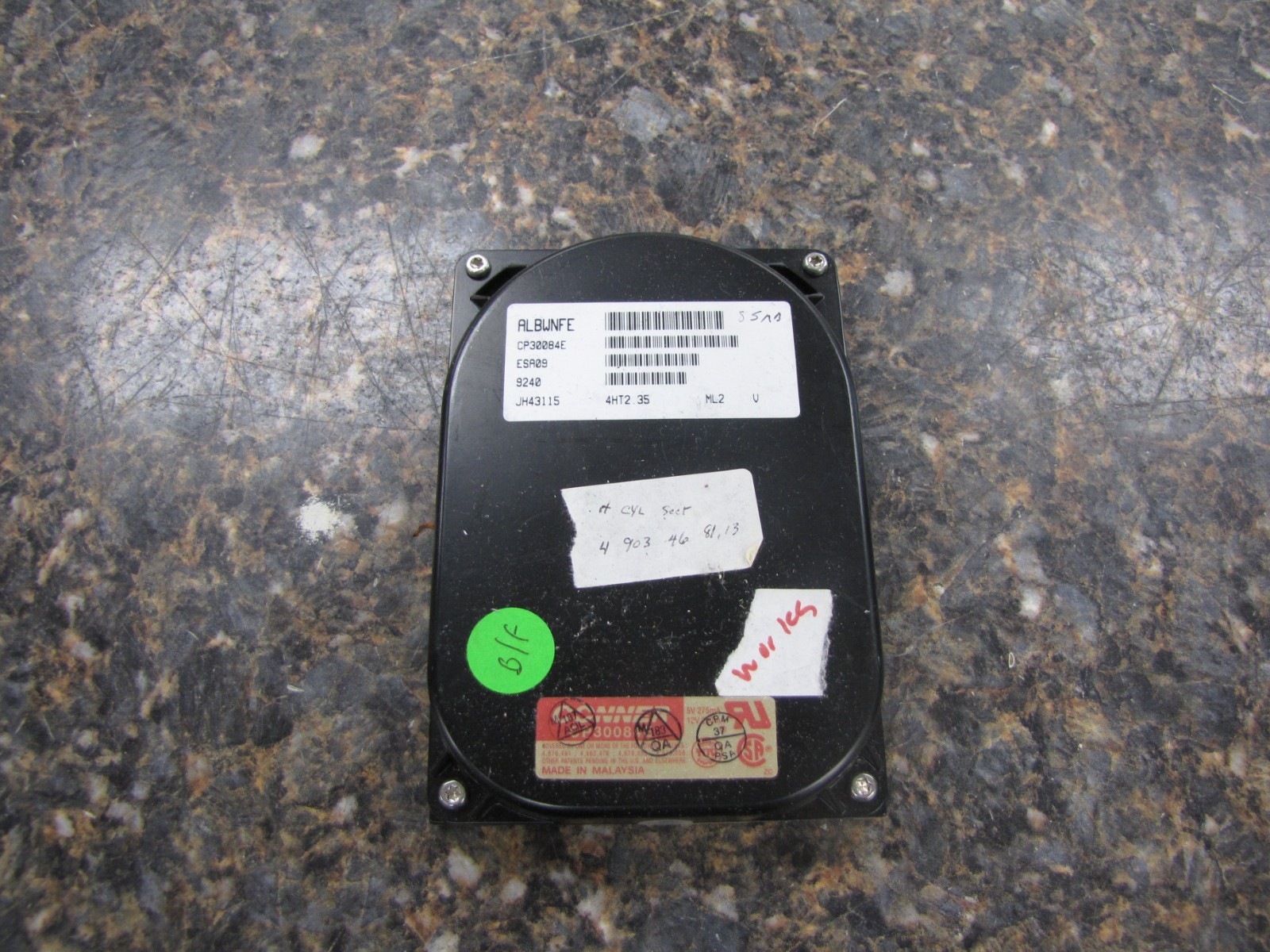 Vintage Conner CP30084E IDE 40pin Hard Drive for Apple Compaq HP Computer