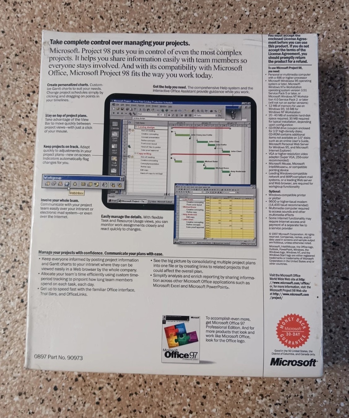 Microsoft Project 98 Upgrade - Project Management Software Brand New Sealed
