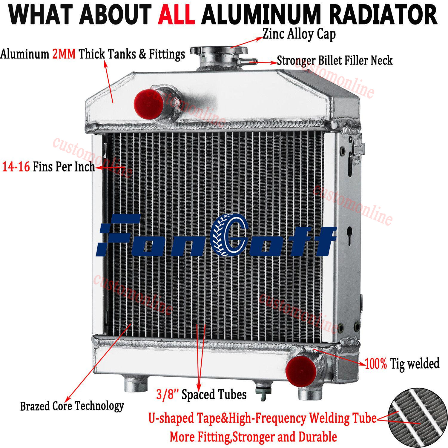 Radiator For Kubota B6100 B7100 B6100HST B7100HST-DT B7100HST-E 15553-72060 USA.