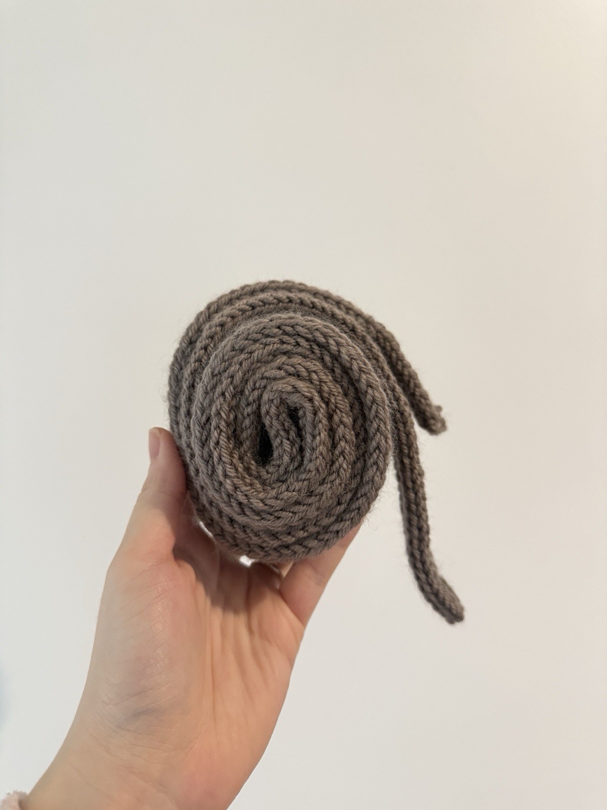 Sophie Hand Knit mini neckechief Skinny Scarf Winter Wrap In Dark camel Brown