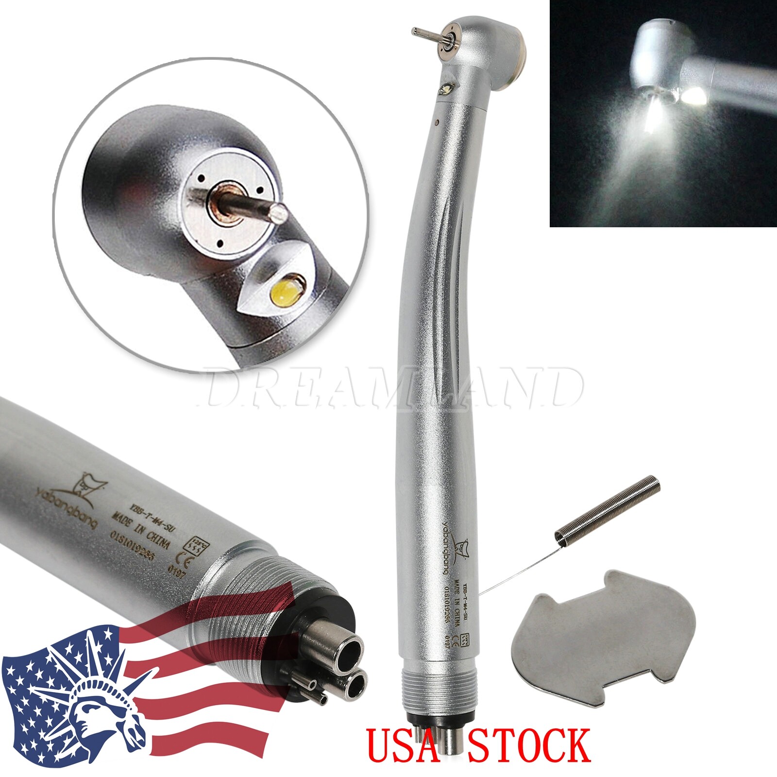 Type E-generator Dental LED Fiber Optic High Speed Handpiece 2/4H FDAUS