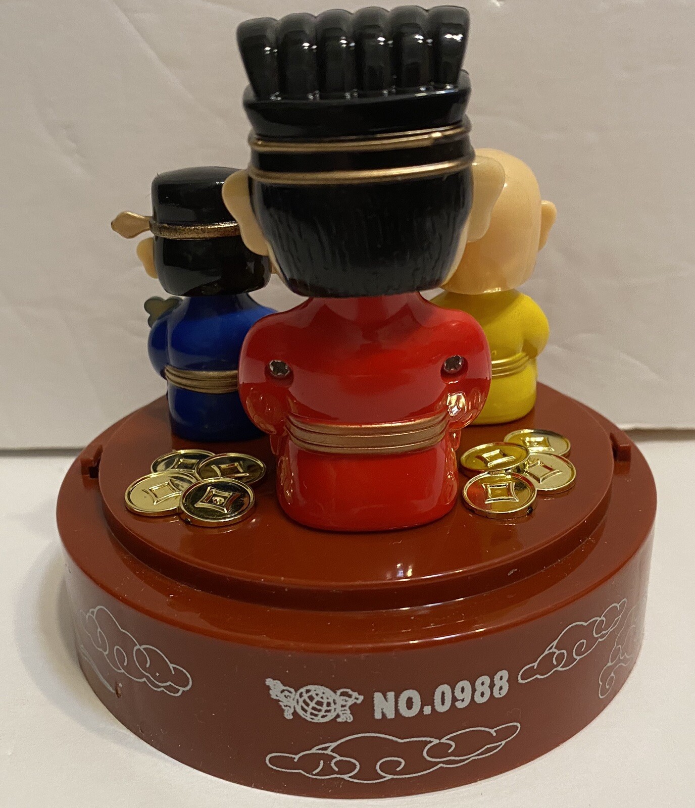 SOLAR POWERED 3 FORTUNE GODS Figuire 4.5"H