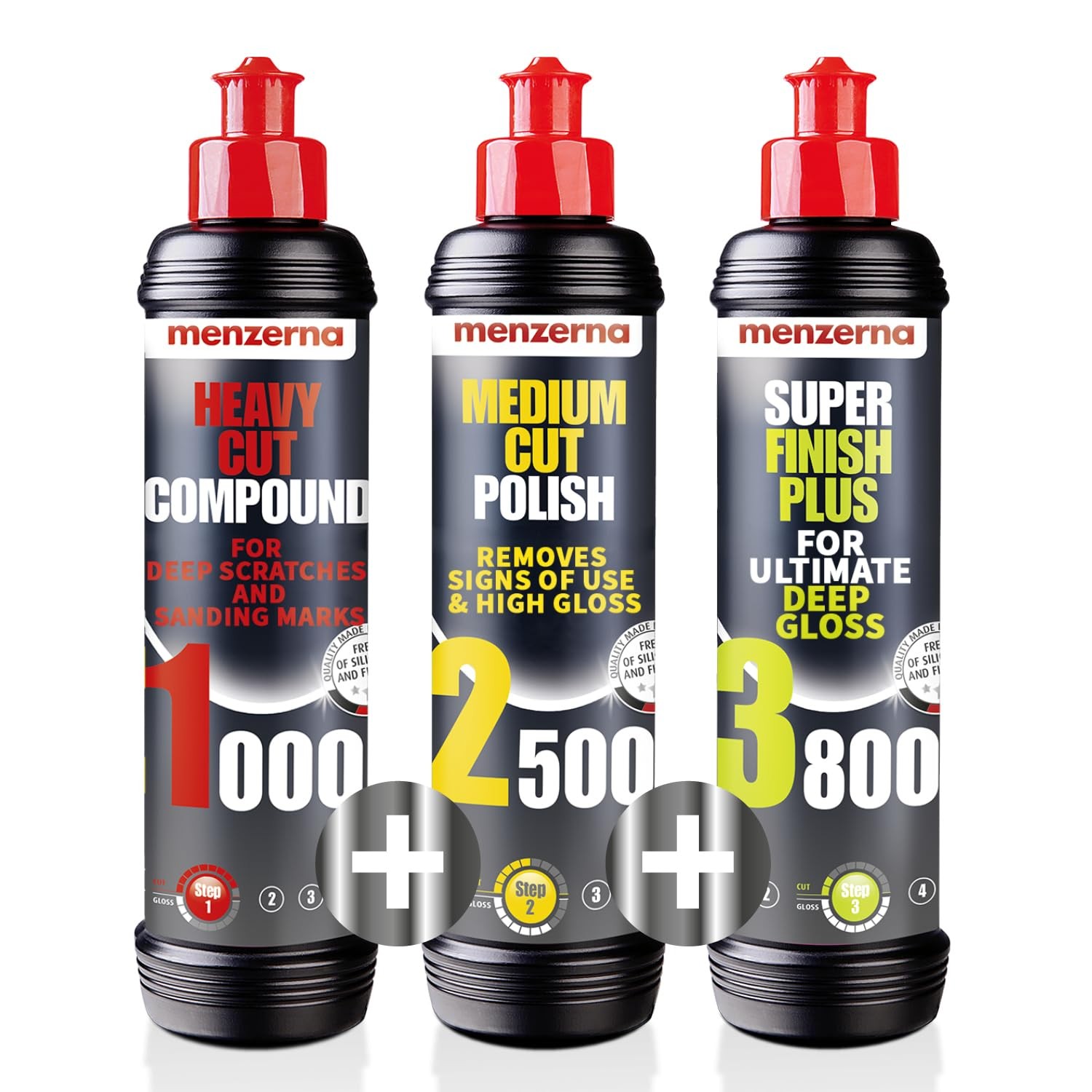 menzerna Polishing Set 8oz – HCC1000, MCC2500 & 3800 | 3-Step