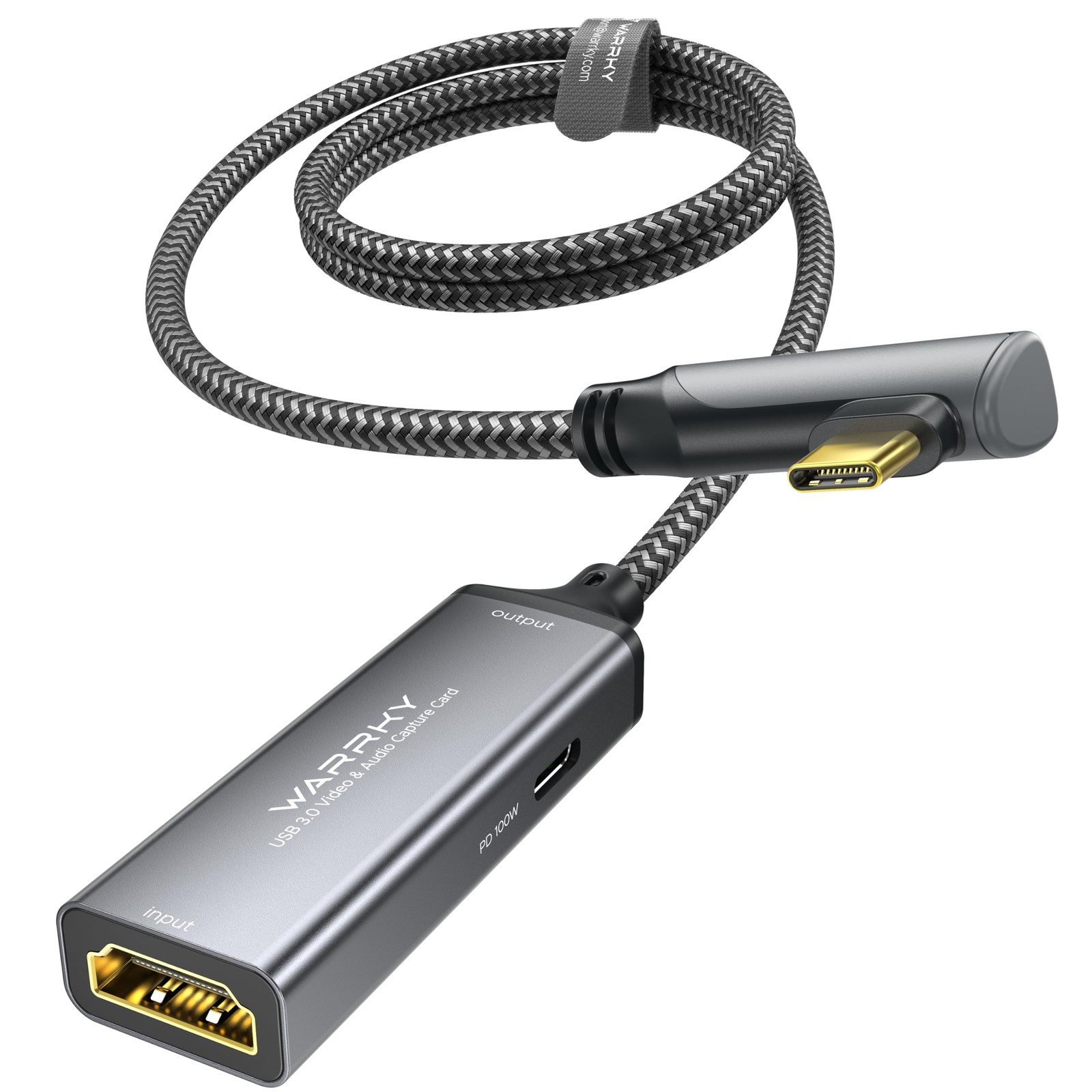 Video Capture Card with 100W Power Delivery & Right-Angle USB-C | 1080P 60Hz ...