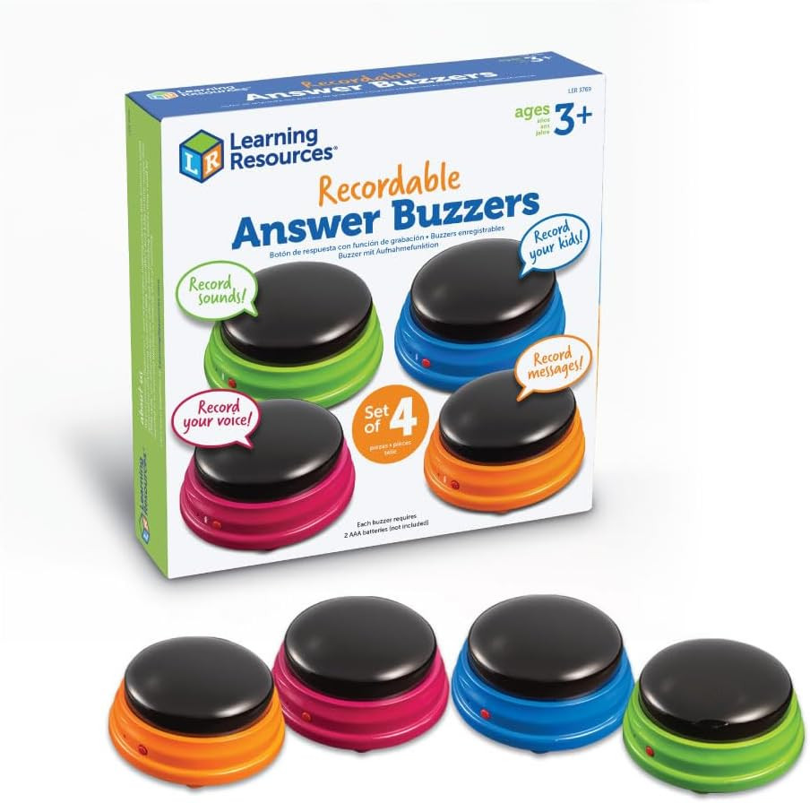 Recordable Answer Buzzers - Classroom Must Haves Supplies, Kids Toys, Sound Effe